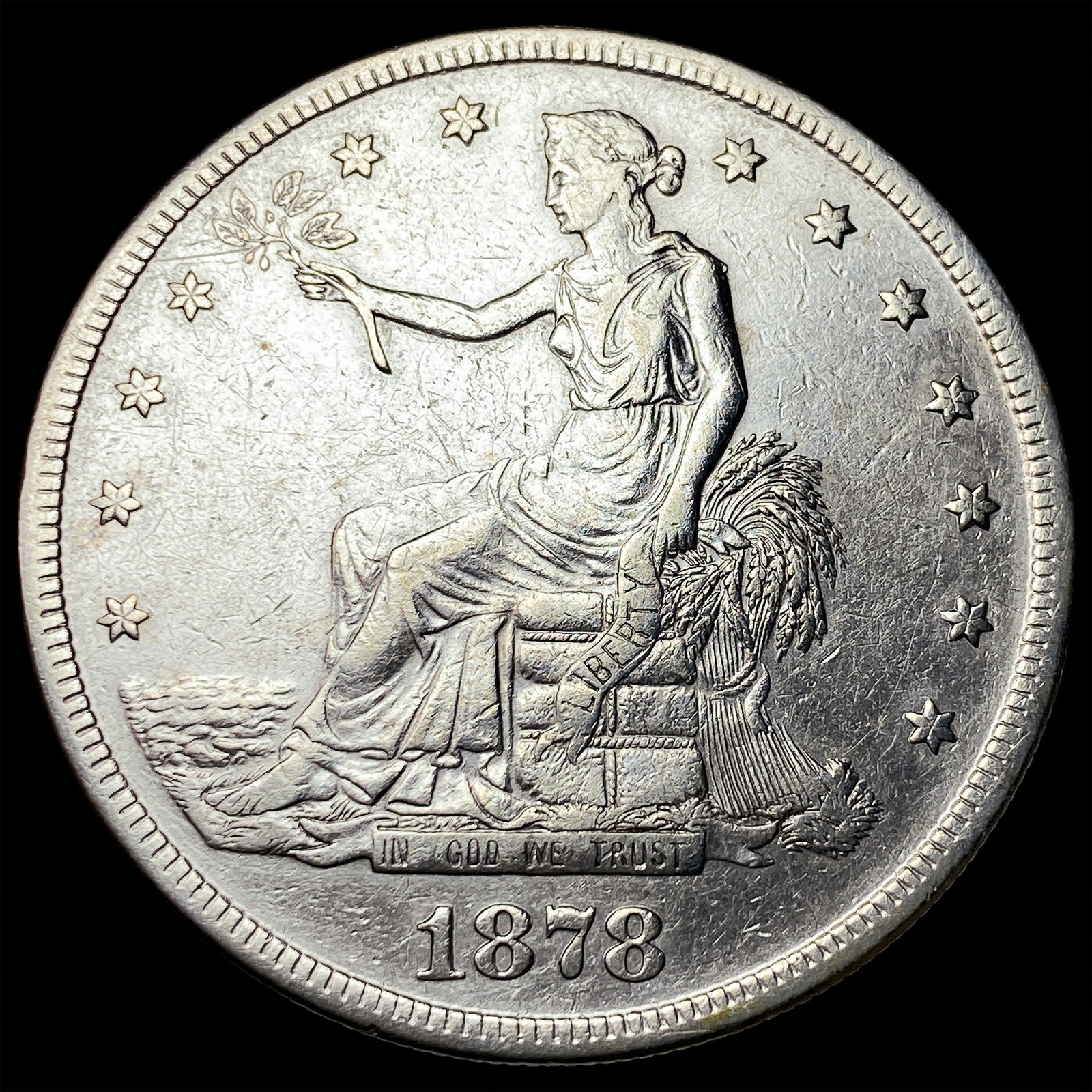 1878-S Silver Trade Dollar NEARLY UNCIRCULATED: 1878-S Silver Trade Dollar NEARLY UNCIRCULATED