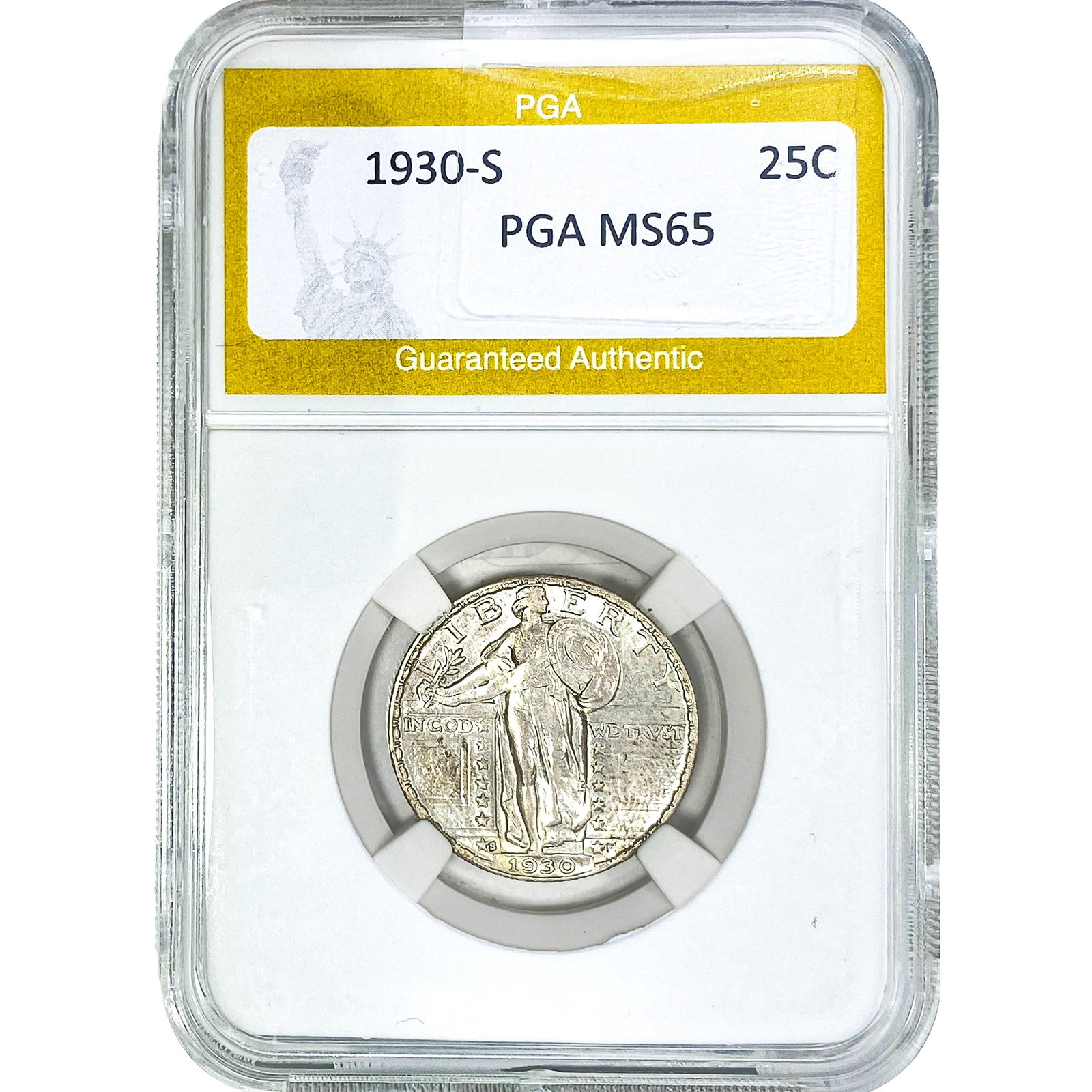 1930-S Standing Liberty Quarter PGA MS65: 1930-S Standing Liberty Quarter PGA MS65