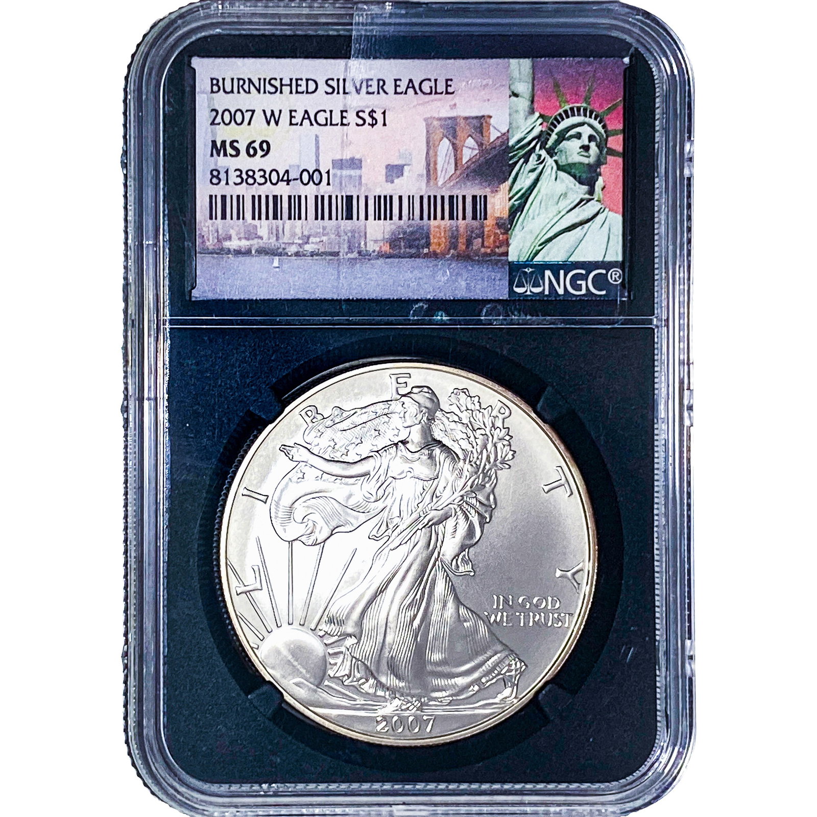 2007-W Silver Eagle NGC MS69 Burnished: 2007-W Silver Eagle NGC MS69 Burnished