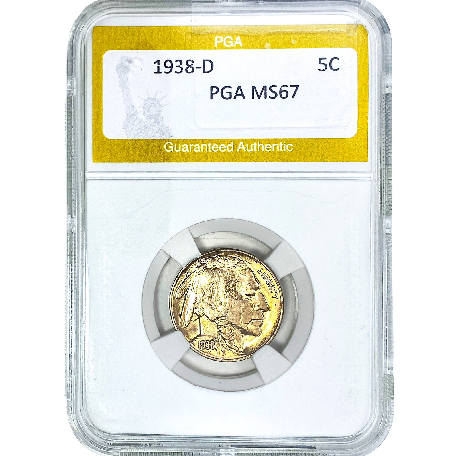 1938-D Buffalo Nickel PGA MS67: 1938-D Buffalo Nickel PGA MS67