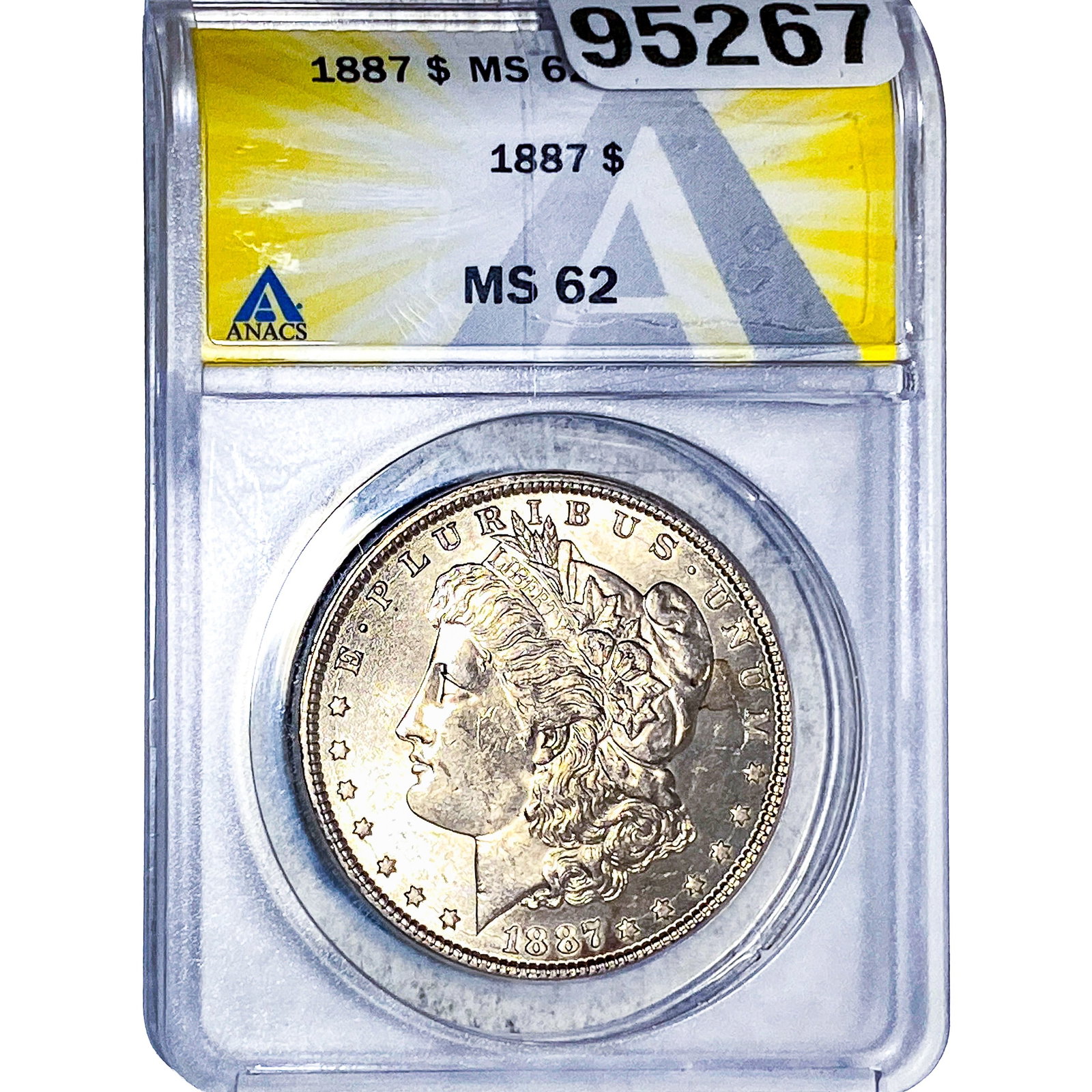1887 Morgan Silver Dollar ANACS MS62: 1887 Morgan Silver Dollar ANACS MS62