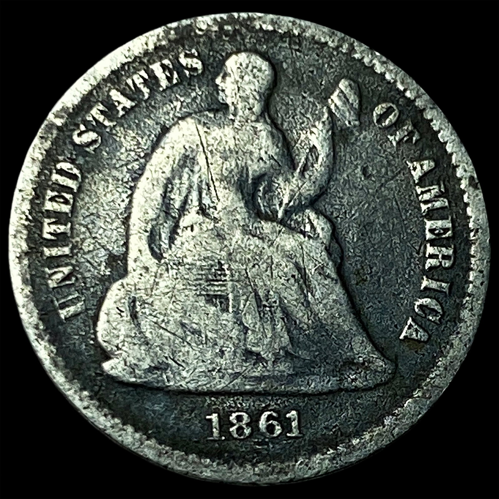 1861 Seated Liberty Half Dime LIGHTLY CIRCULATED: 1861 Seated Liberty Half Dime LIGHTLY CIRCULATED