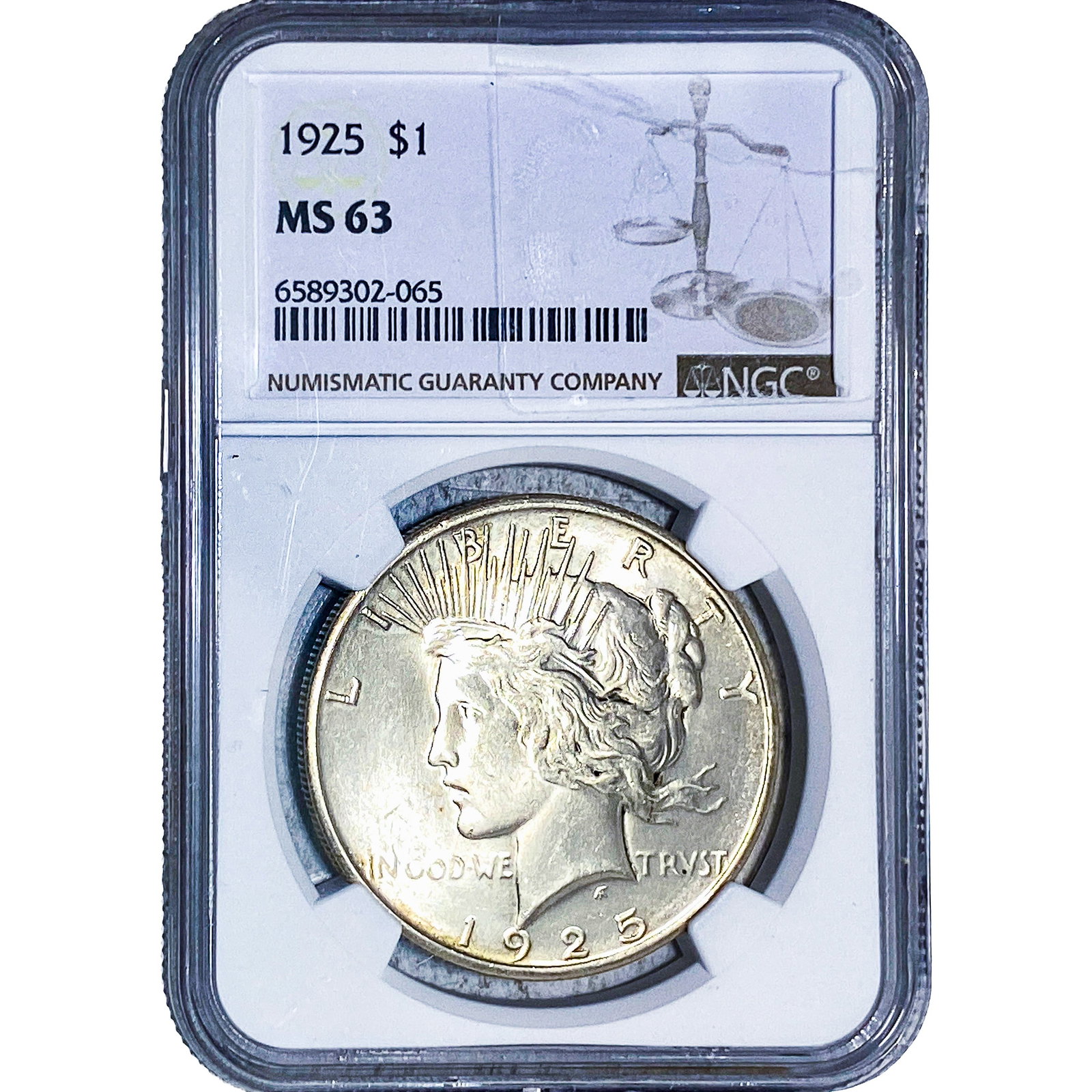 1925 Silver Peace Dollar NGC MS63 (1 of 2)