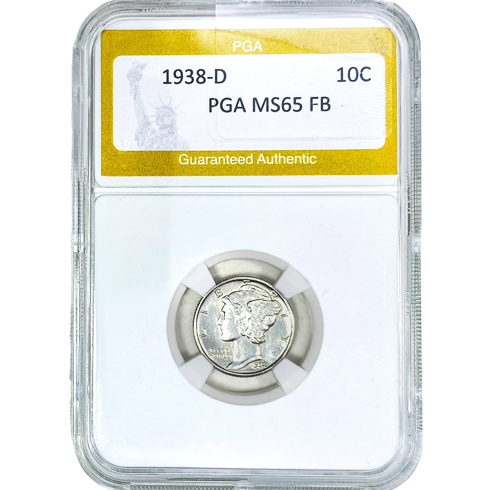 1938-D Mercury Silver Dime PGA MS65 FB (1 of 2)