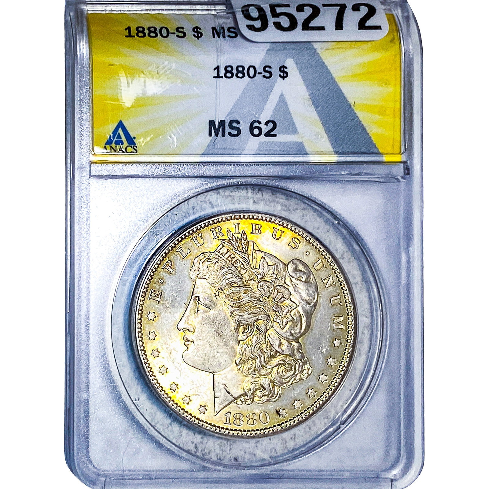 1880-S Morgan Silver Dollar ANACS MS62: 1880-S Morgan Silver Dollar ANACS MS62