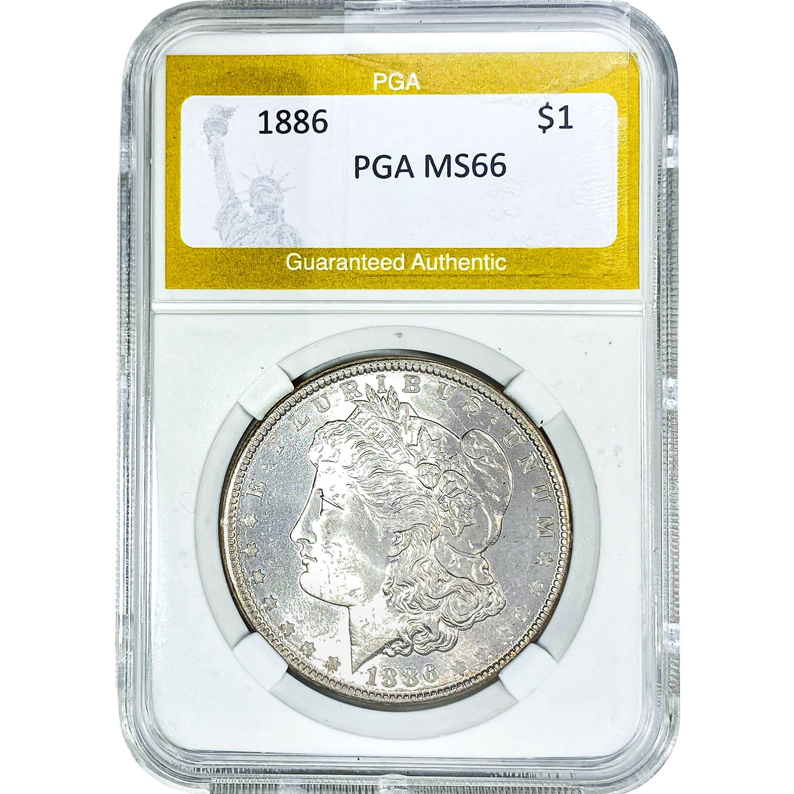 1886 Morgan Silver Dollar PGA MS66: 1886 Morgan Silver Dollar PGA MS66