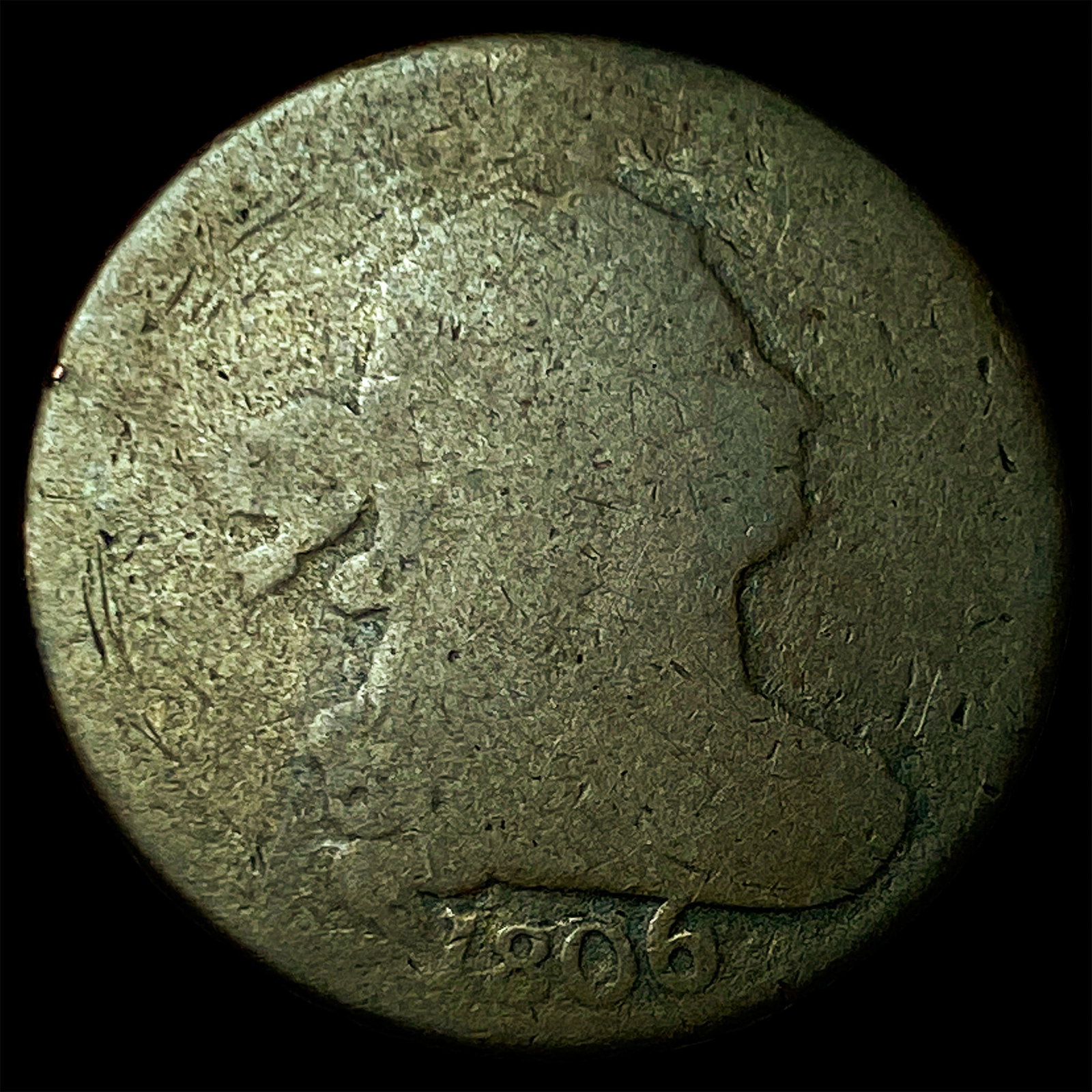 1806 Draped Bust Half Cent NICELY CIRCULATED: 1806 Draped Bust Half Cent NICELY CIRCULATED