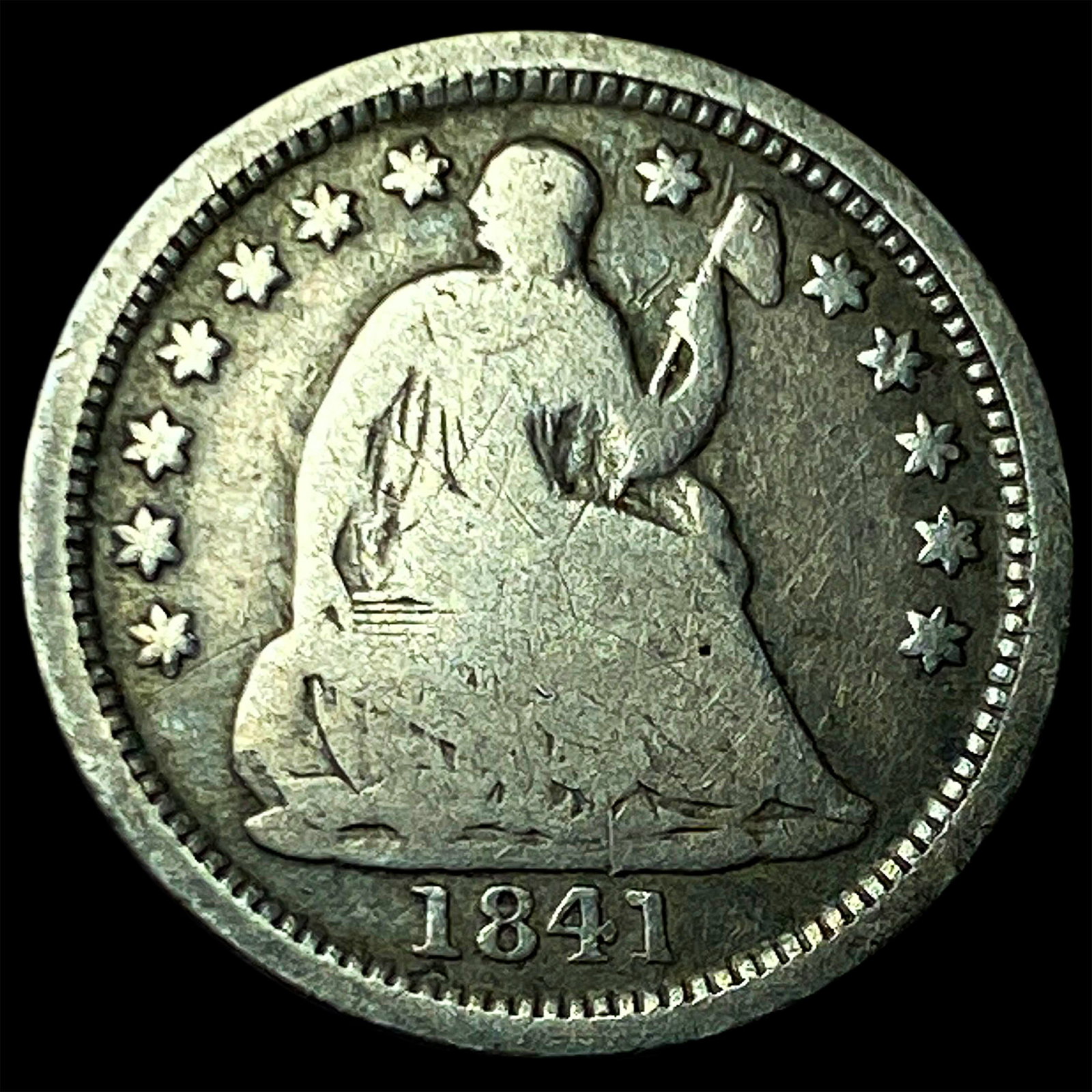 1841-O Silver Seated Liberty Half Dime NICELY CIRCULATED: 1841-O Silver Seated Liberty Half Dime NICELY CIRCULATED