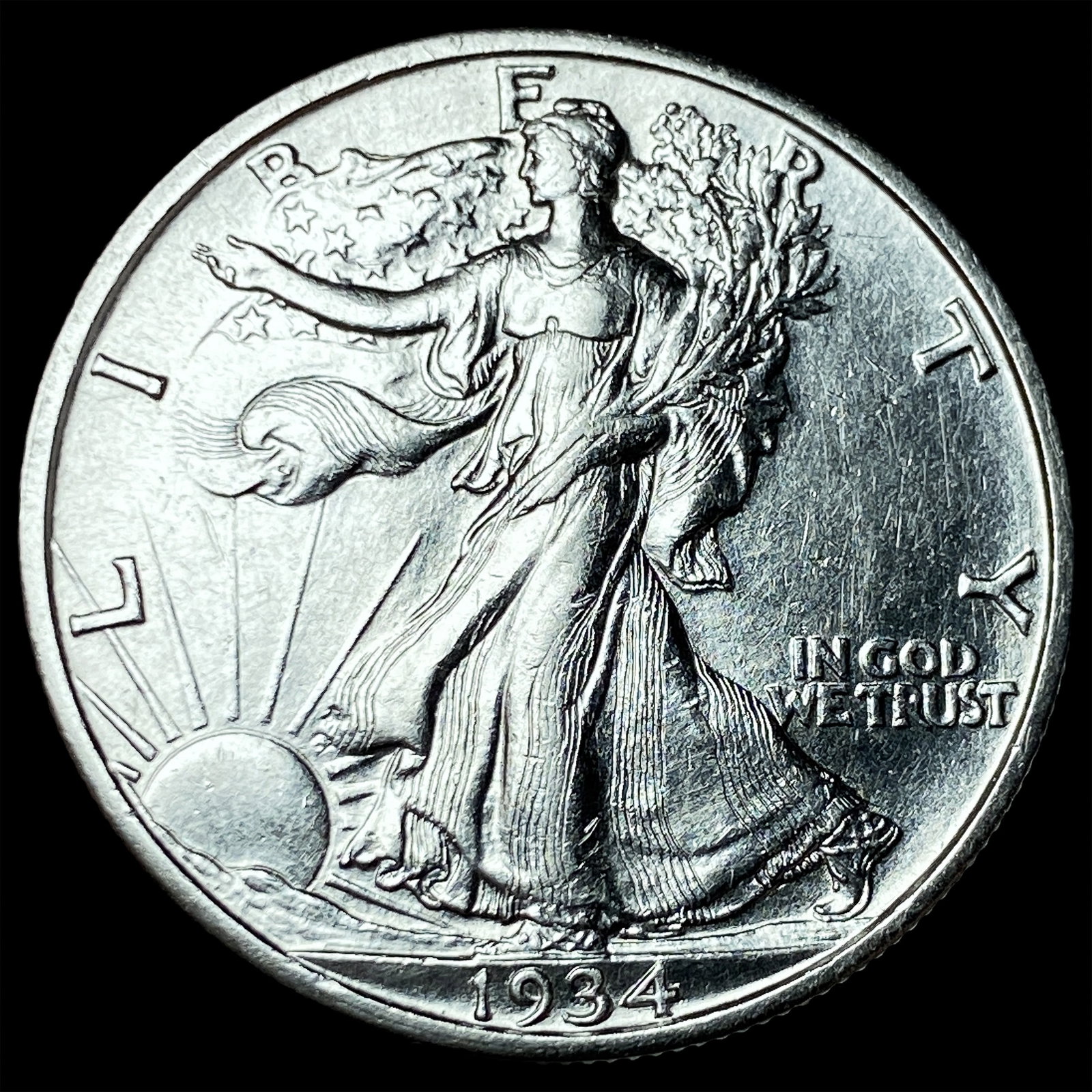 1934-S Silver Walking Liberty Half Dollar UNCIRCULATED: 1934-S Silver Walking Liberty Half Dollar UNCIRCULATED
