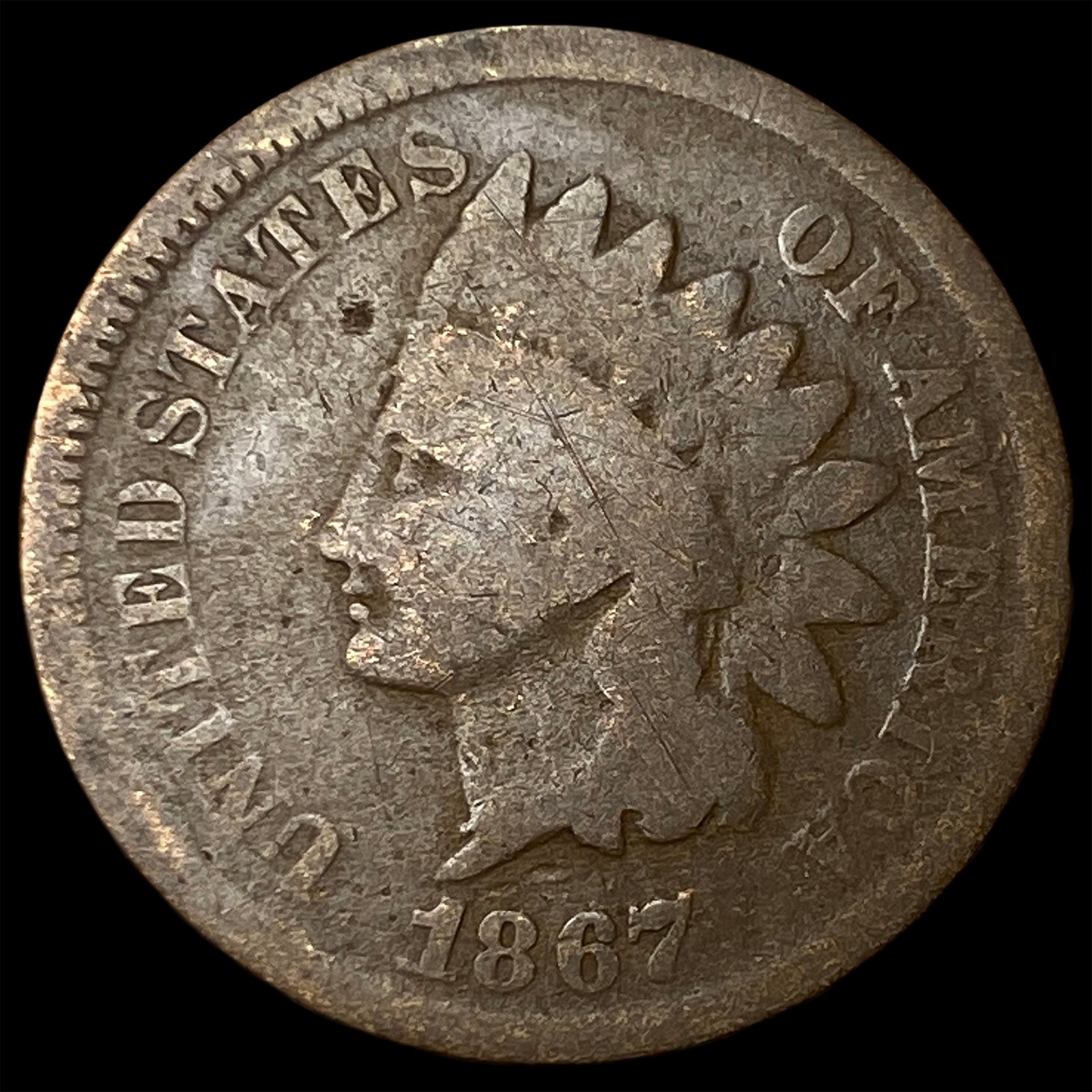 1867 Indian Head Cent NICELY CIRCULATED: 1867 Indian Head Cent NICELY CIRCULATED