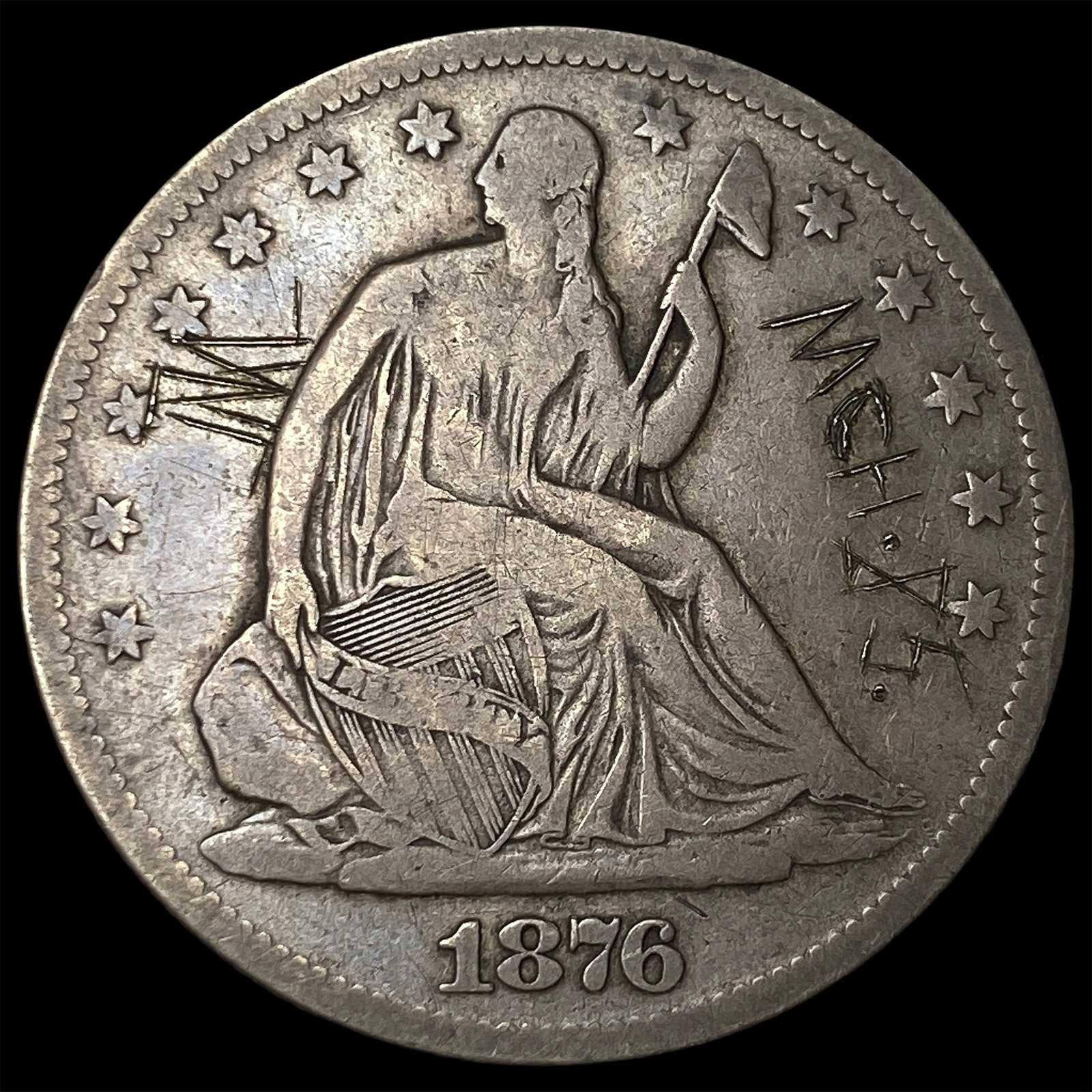 1876-S Silver Seated Liberty Half Dollar HIGH GRADE: 1876-S Silver Seated Liberty Half Dollar HIGH GRADE
