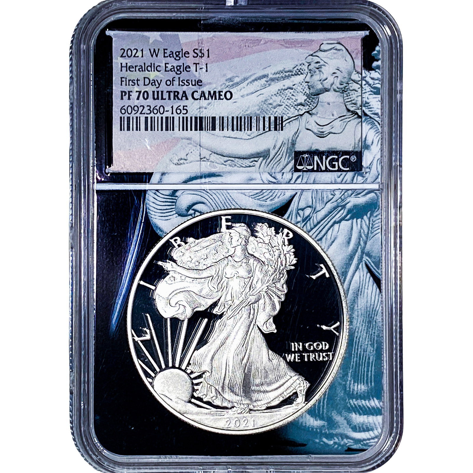 2021-W Silver Eagle NGC PF70 Ultra Cameo T-1: 2021-W Silver Eagle NGC PF70 Ultra Cameo T-1