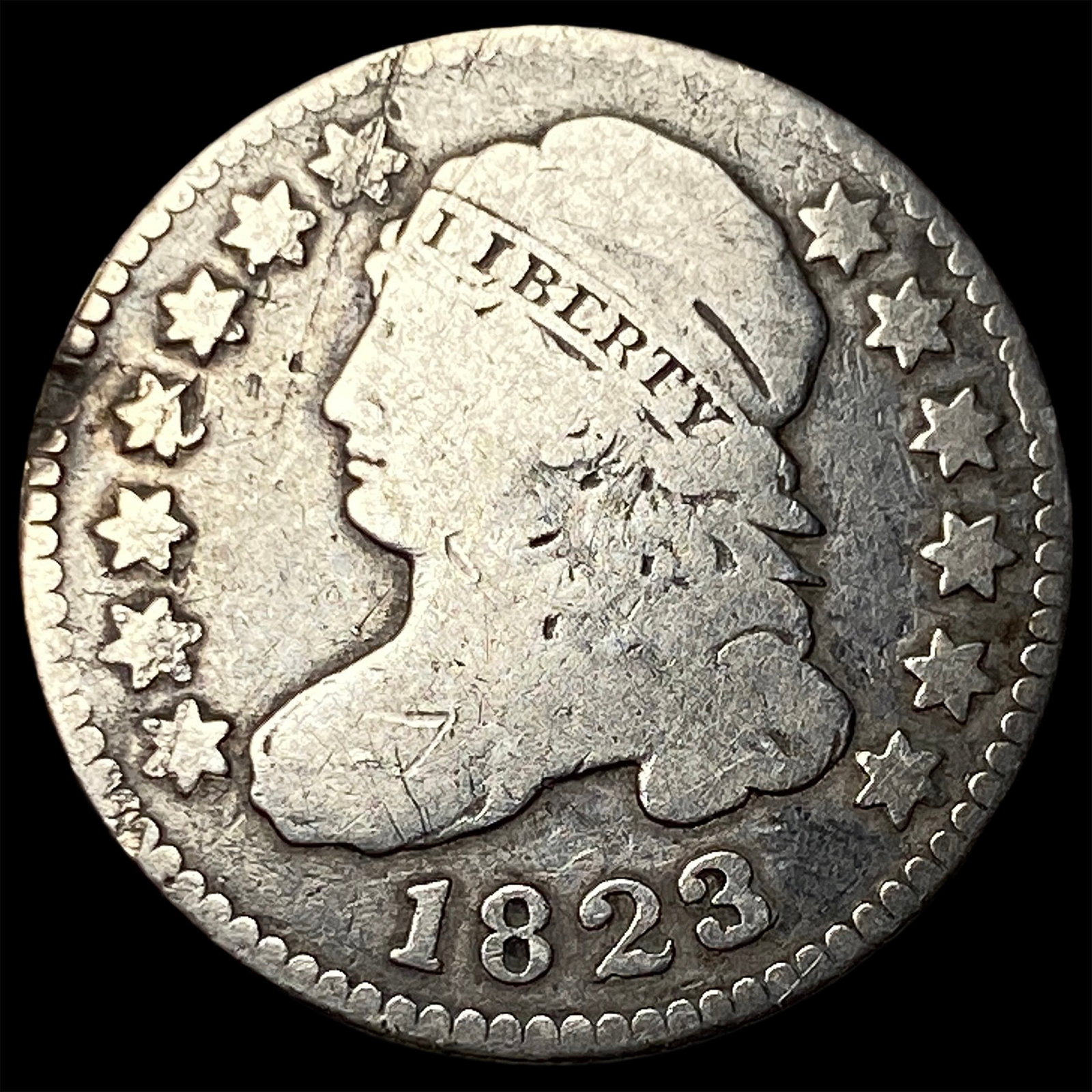 1823 Silver Capped Bust Dime NICELY CIRCULATED (1 of 2)