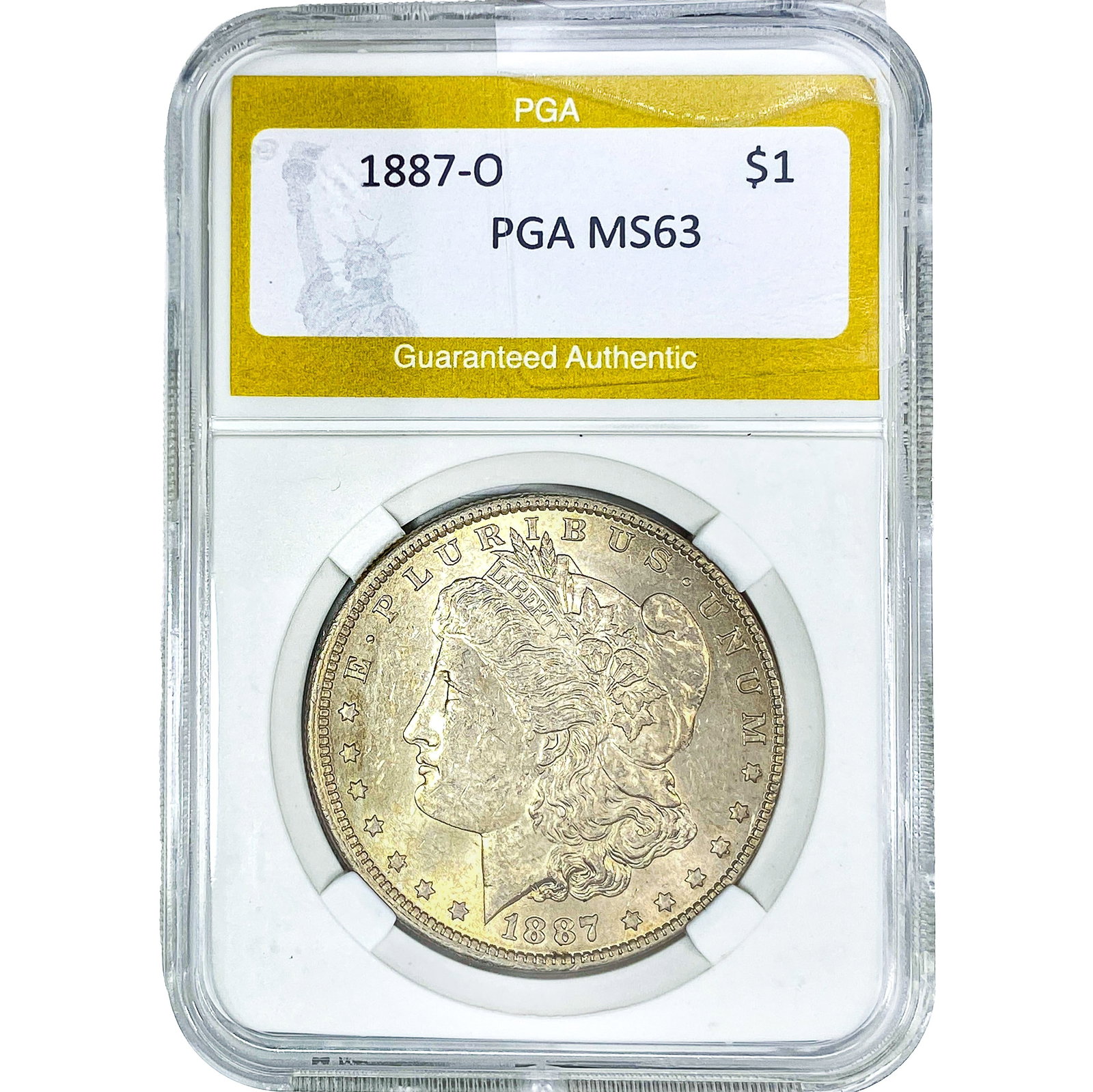 1887-O Morgan Silver Dollar PGA MS63: 1887-O Morgan Silver Dollar PGA MS63
