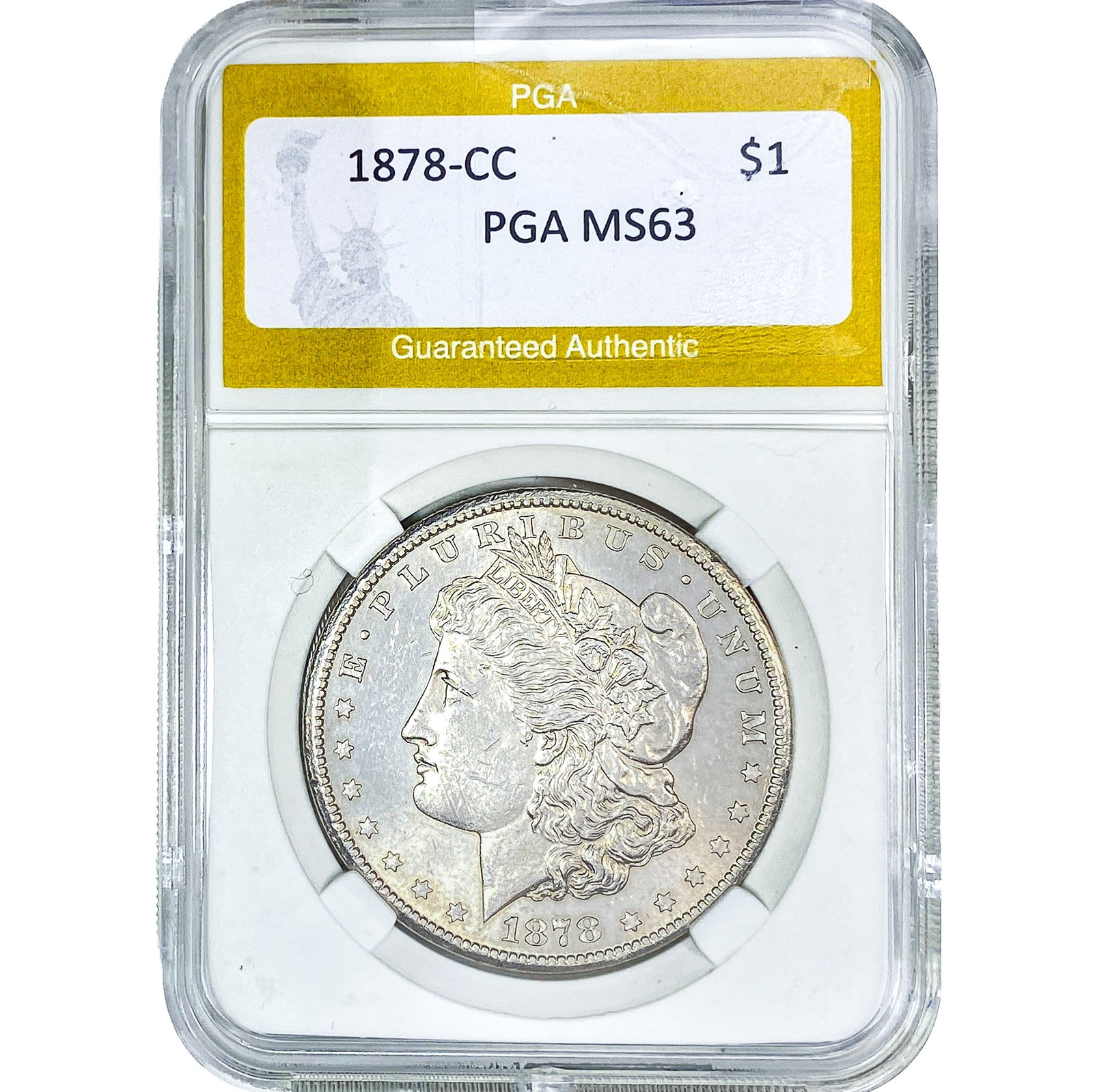 1878-CC Morgan Silver Dollar PGA MS63: 1878-CC Morgan Silver Dollar PGA MS63