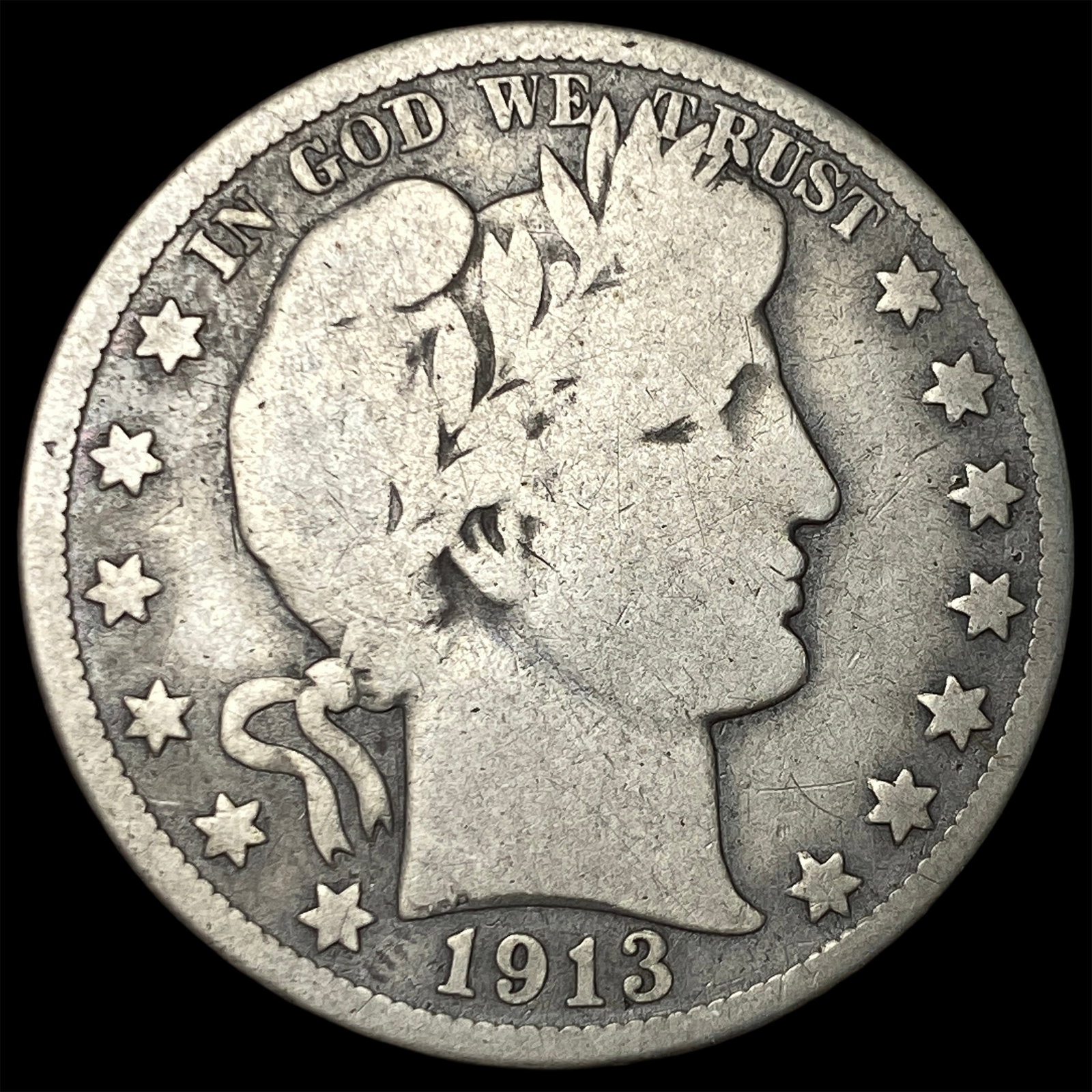 1913 Silver Barber Half Dollar NICELY CIRCULATED (1 of 2)