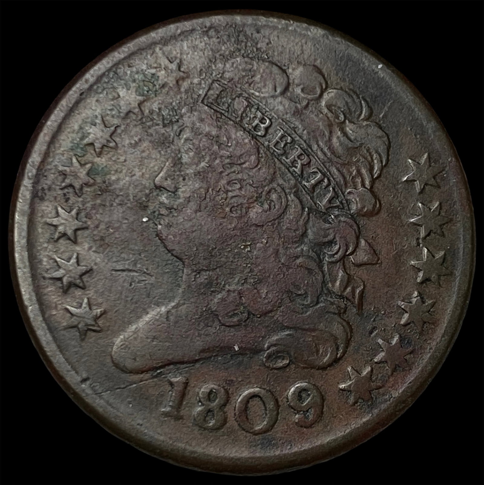 1809 Classic Head Half Cent ABOUT UNCIRCULATED: 1809 Classic Head Half Cent ABOUT UNCIRCULATED