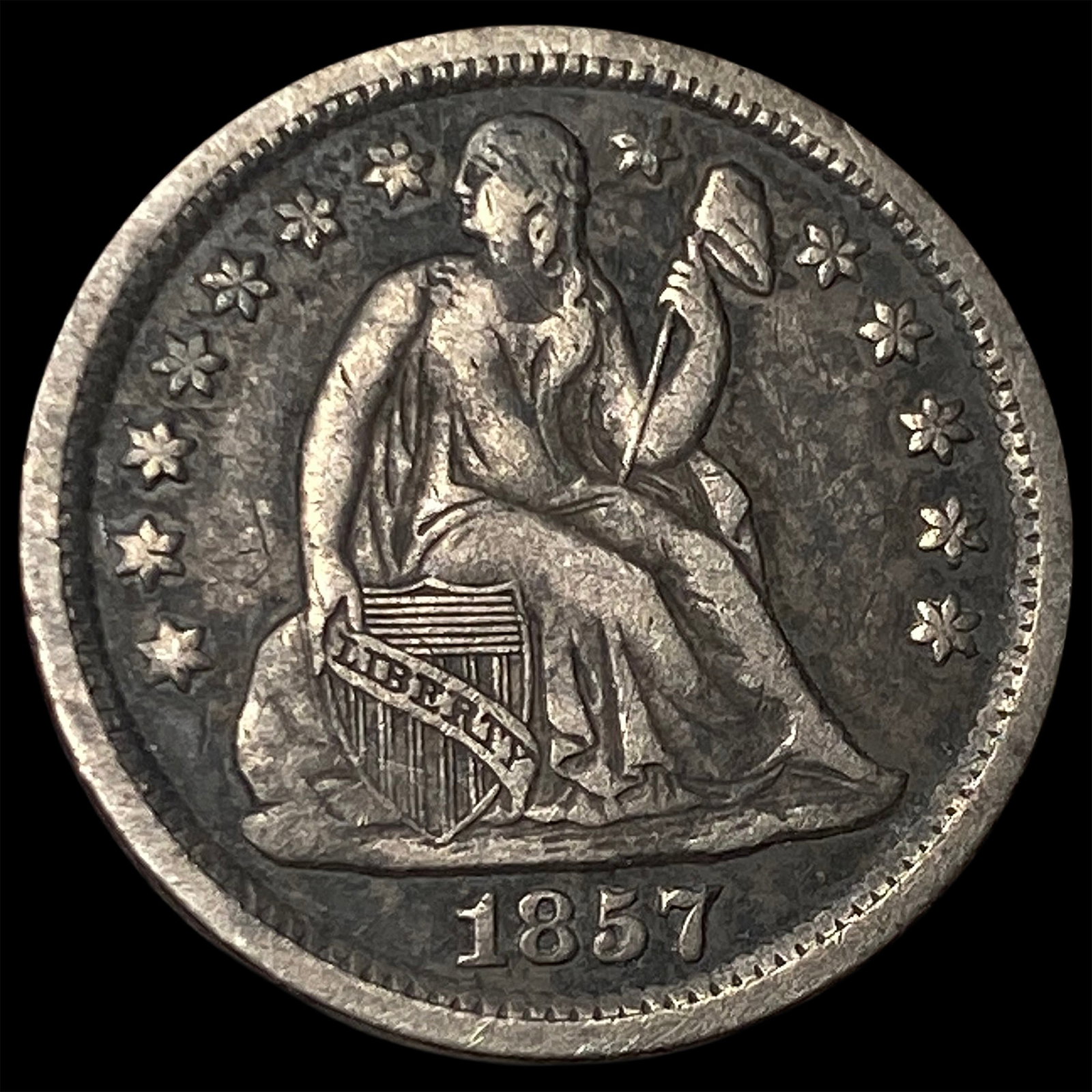 1857 Seated Liberty Dime CLOSELY UNCIRCULATED: 1857 Seated Liberty Dime CLOSELY UNCIRCULATED