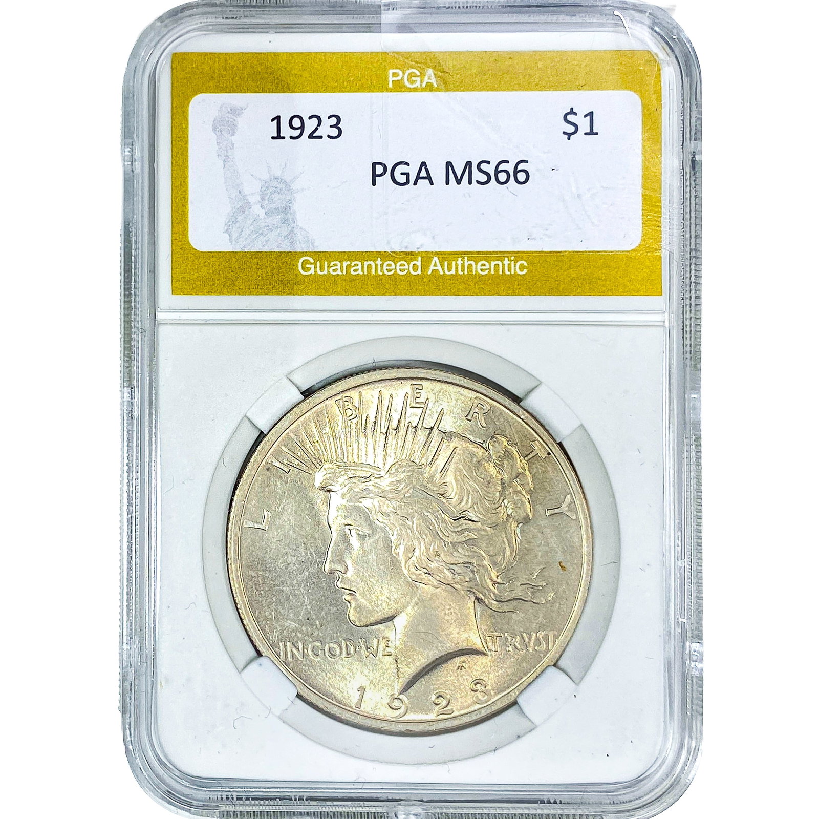 1923 Silver Peace Dollar PGA MS66: 1923 Silver Peace Dollar PGA MS66