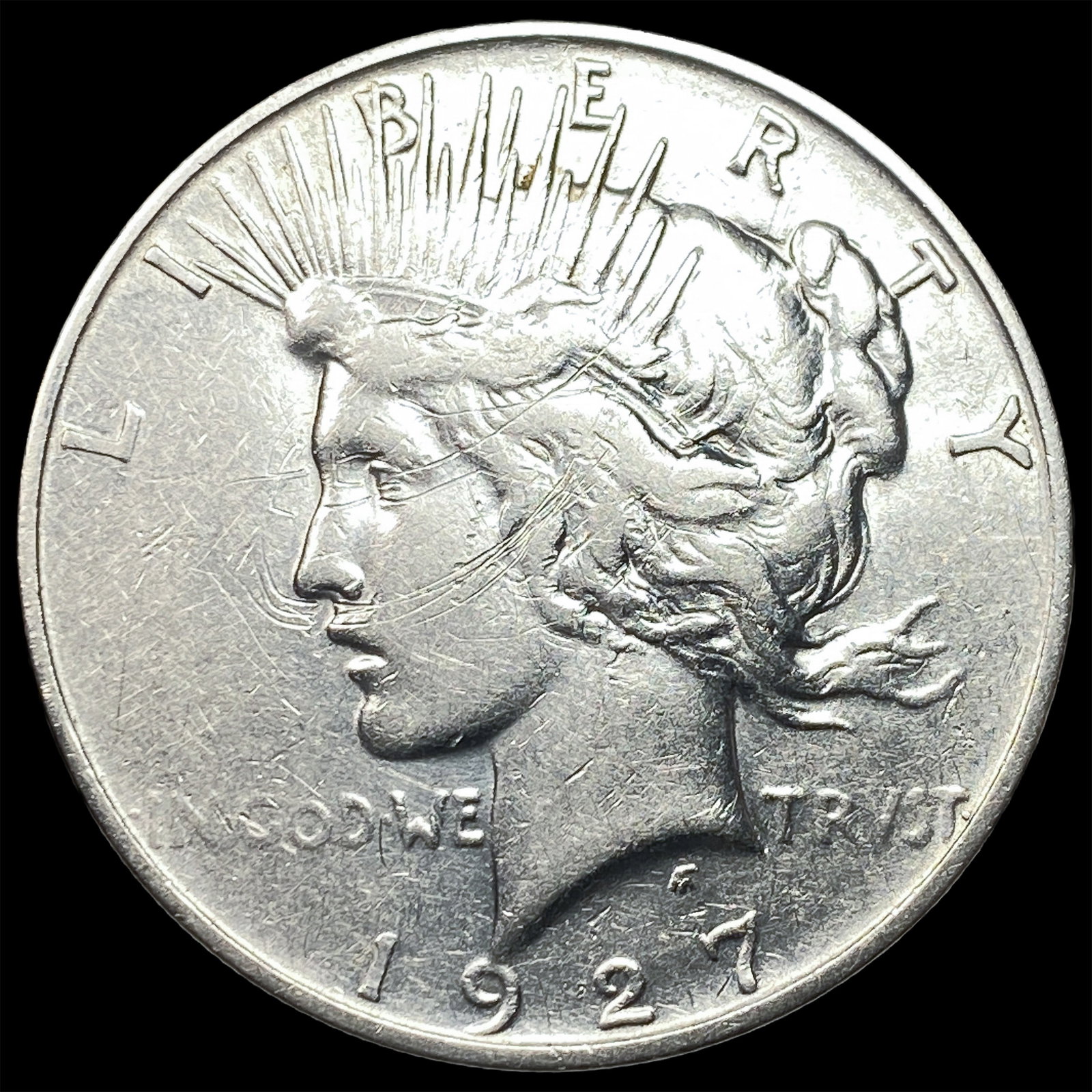 1927-D Peace Silver Dollar NEARLY UNCIRCULATED: 1927-D Peace Silver Dollar NEARLY UNCIRCULATED