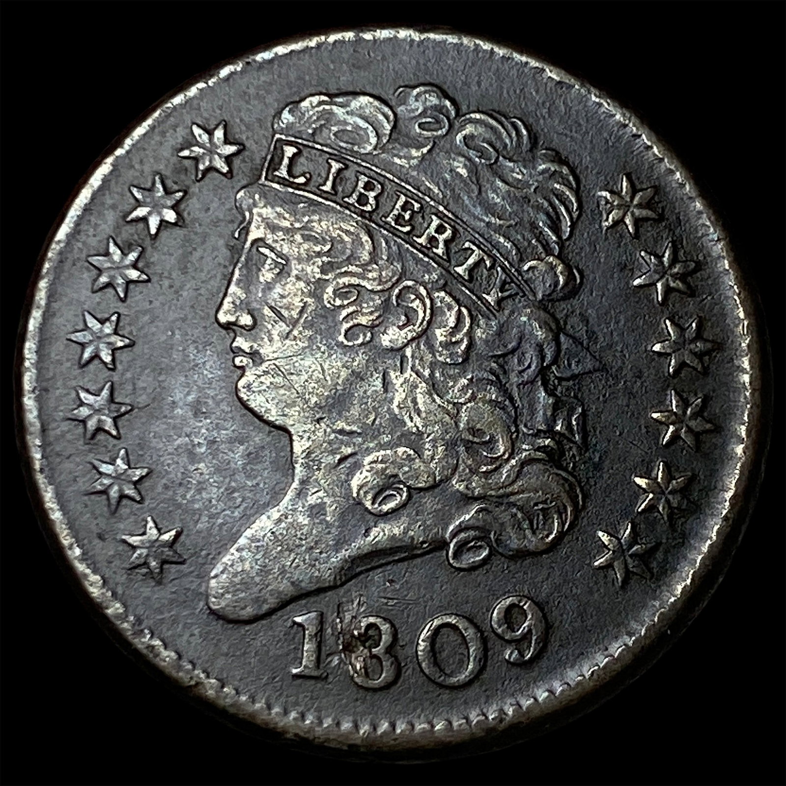 1809 Classic Head Half Cent NEARLY UNCIRCULATED: 1809 Classic Head Half Cent NEARLY UNCIRCULATED