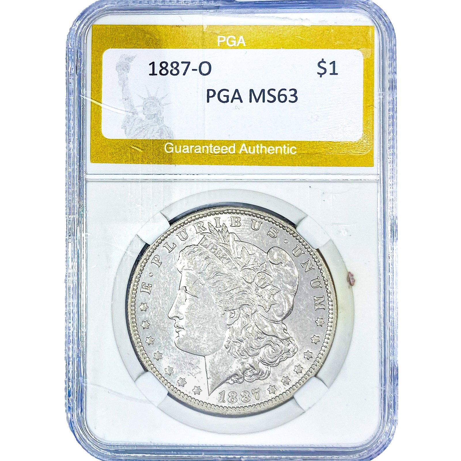 1887-O Morgan Silver Dollar PGA MS63: 1887-O Morgan Silver Dollar PGA MS63
