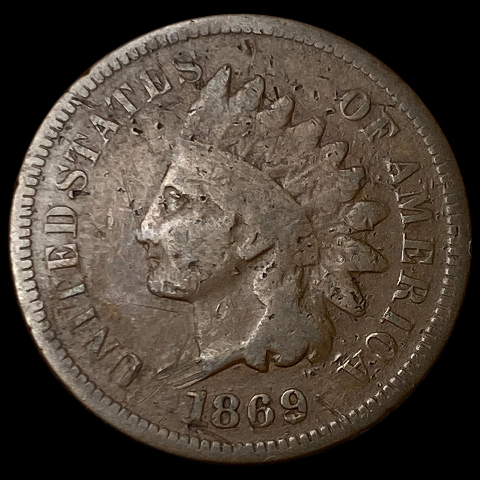 1869 Indian Head Cent NICELY CIRCULATED: 1869 Indian Head Cent NICELY CIRCULATED