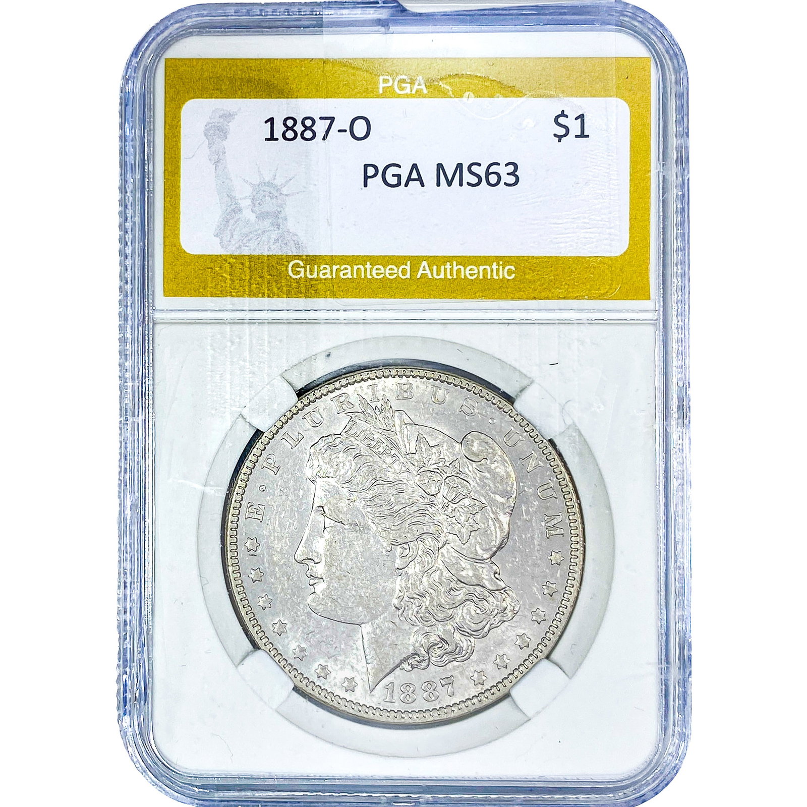 1887-O Morgan Silver Dollar PGA MS63: 1887-O Morgan Silver Dollar PGA MS63