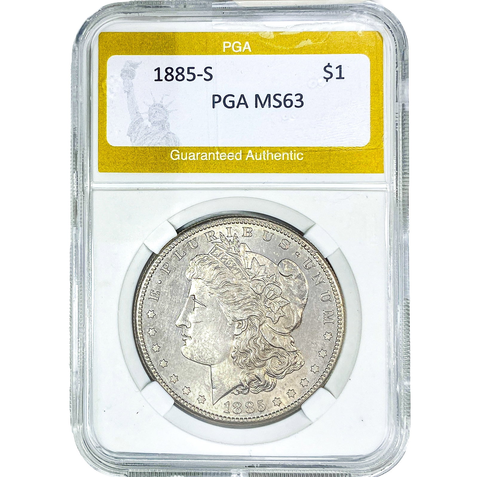 1885-S Morgan Silver Dollar PGA MS63: 1885-S Morgan Silver Dollar PGA MS63
