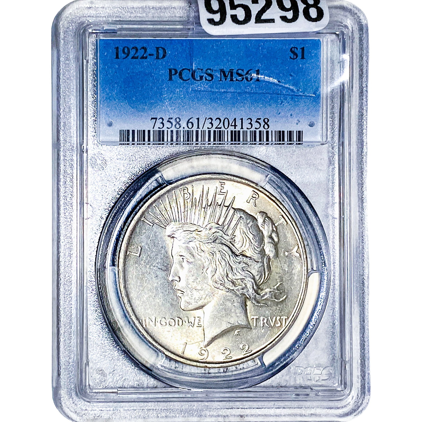 1922-D Silver Peace Dollar PCGS MS61: 1922-D Silver Peace Dollar PCGS MS61