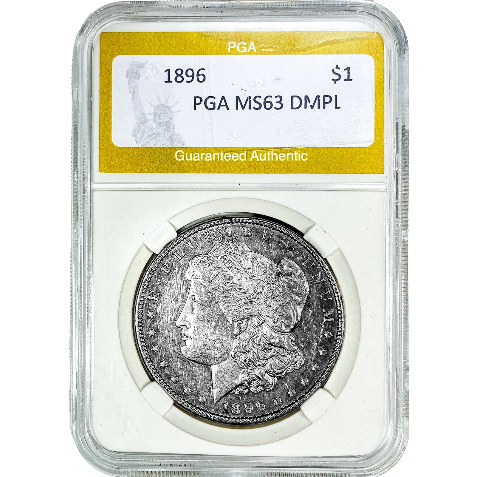 1896 Morgan Silver Dollar PGA MS63 DMPL: 1896 Morgan Silver Dollar PGA MS63 DMPL