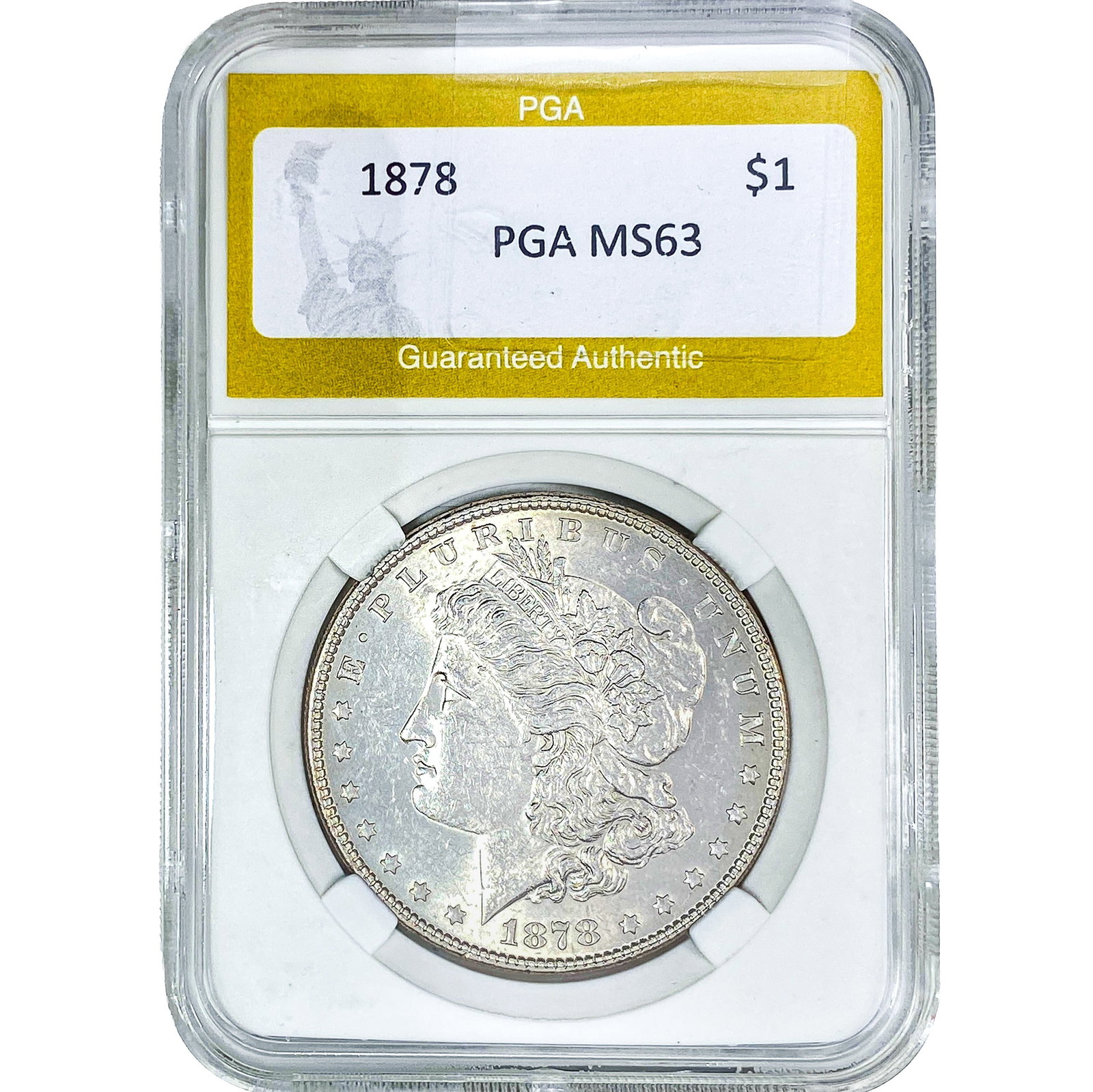 1878 Morgan Silver Dollar PGA MS63: 1878 Morgan Silver Dollar PGA MS63