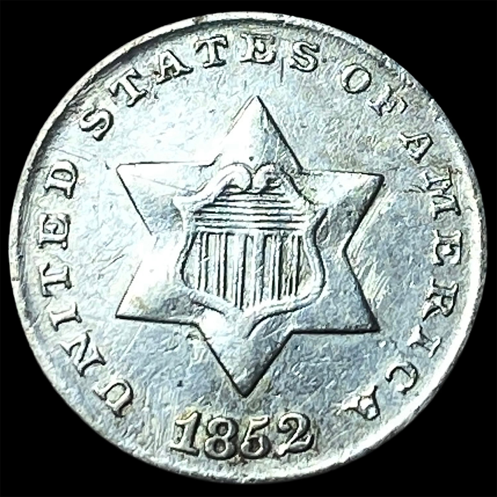 1852 Silver Three-Cent Piece CLOSELY UNCIRCULATED (1 of 2)