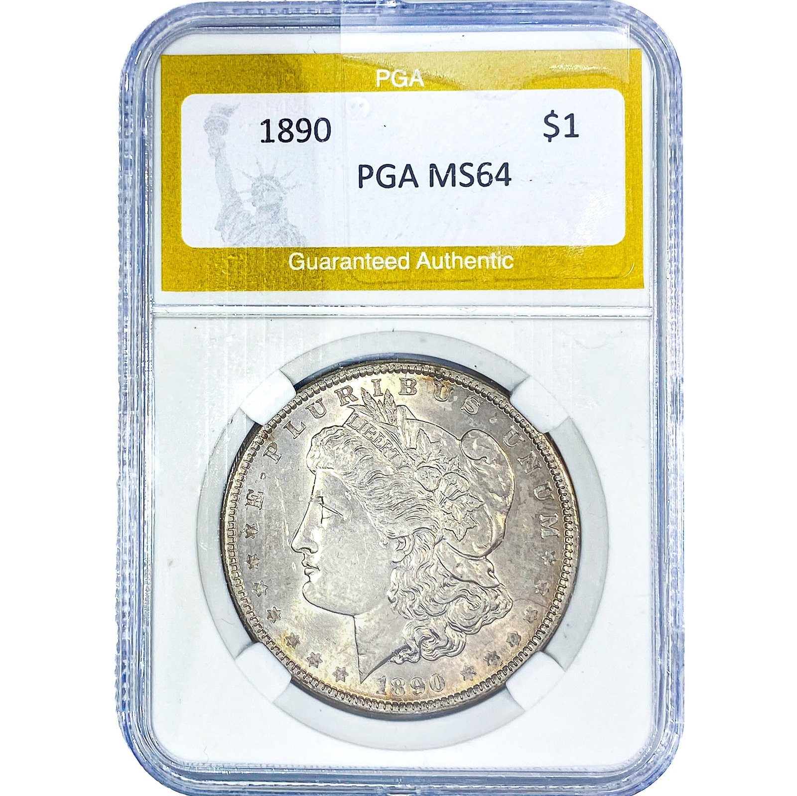 1890 Morgan Silver Dollar PGA MS64: 1890 Morgan Silver Dollar PGA MS64