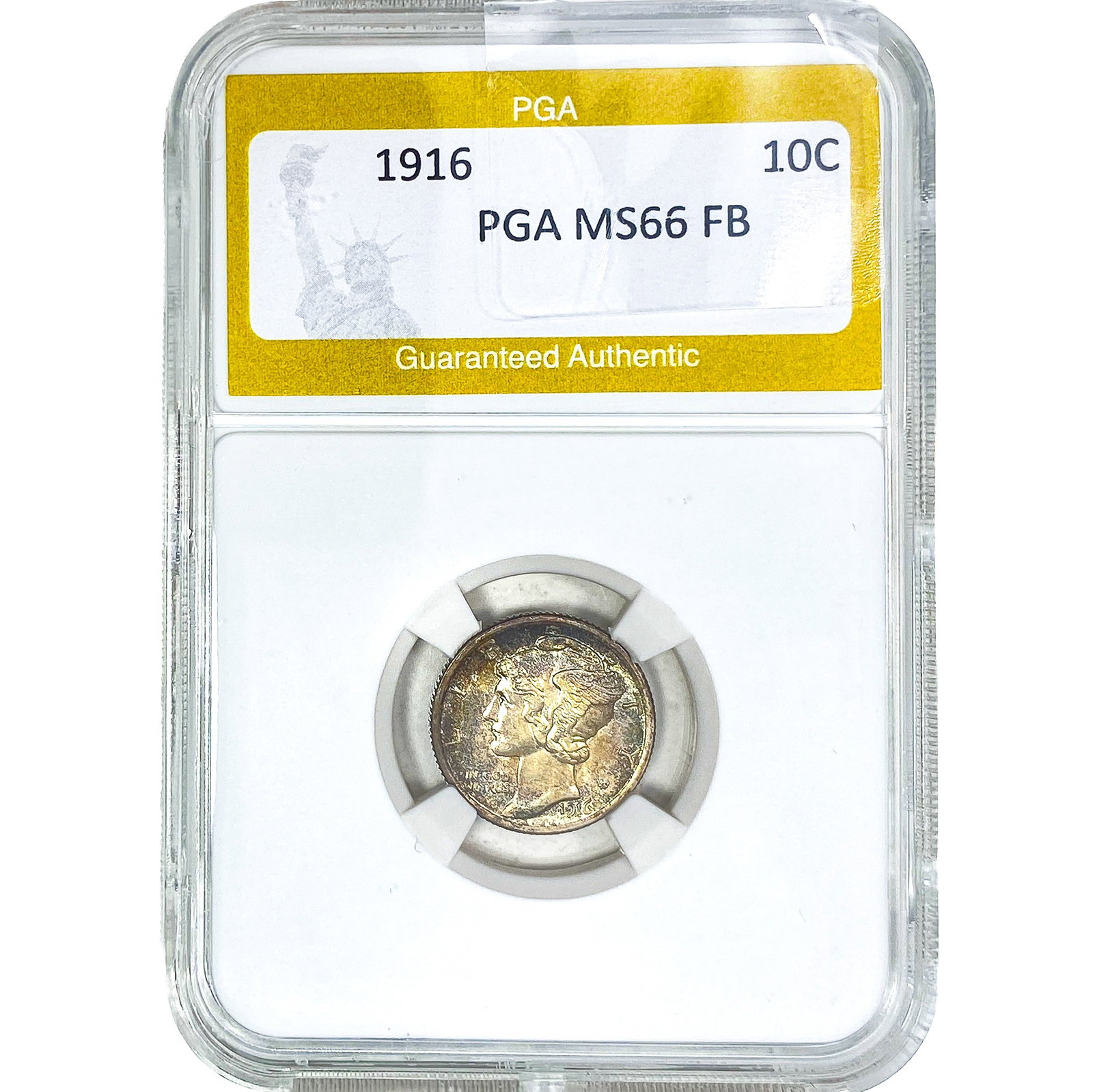 1916 Mercury Silver Dime PGA MS66 FB (1 of 2)