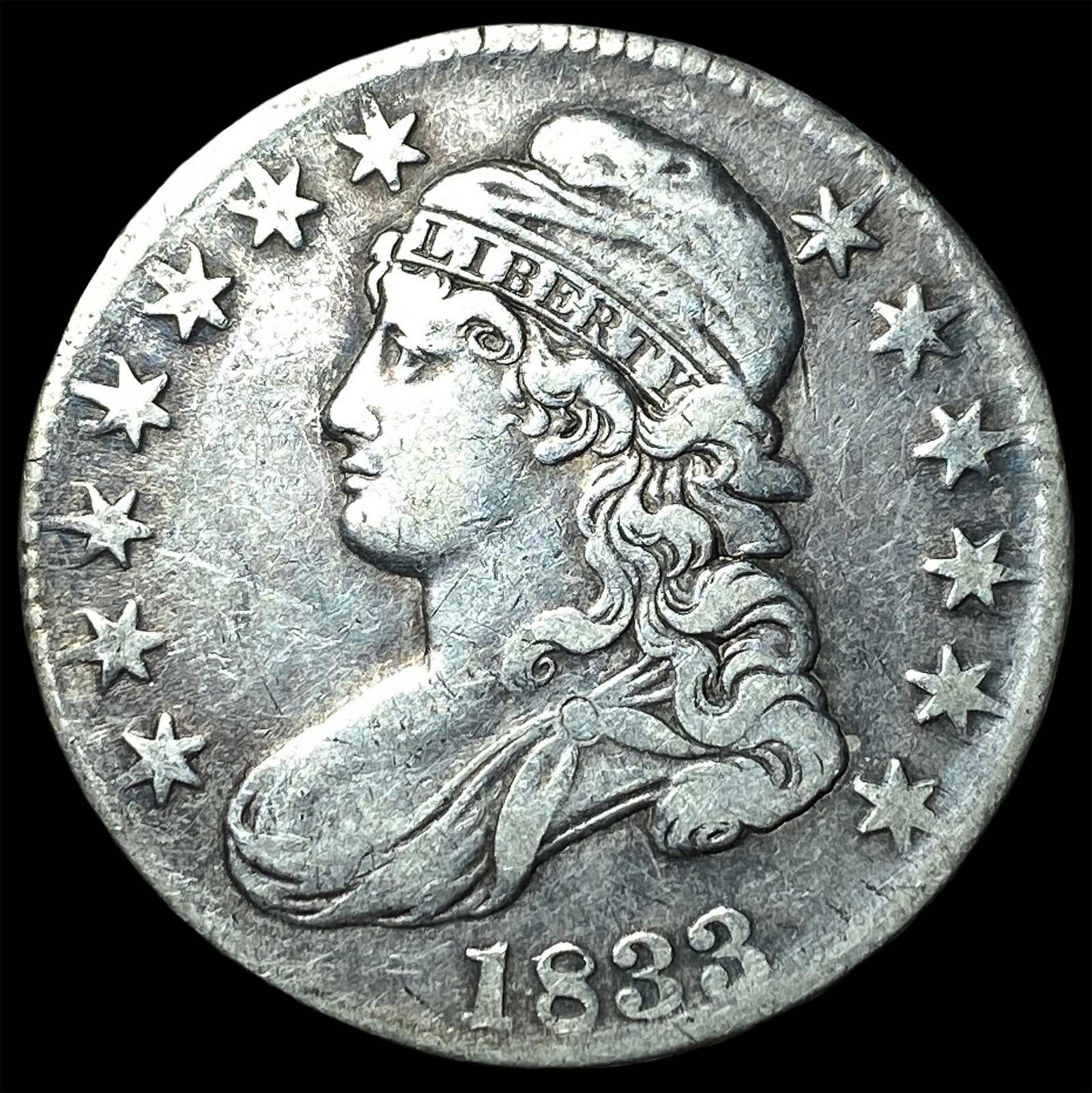 1833 Capped Bust Half Dollar NEARLY UNCIRCULATED: 1833 Capped Bust Half Dollar NEARLY UNCIRCULATED