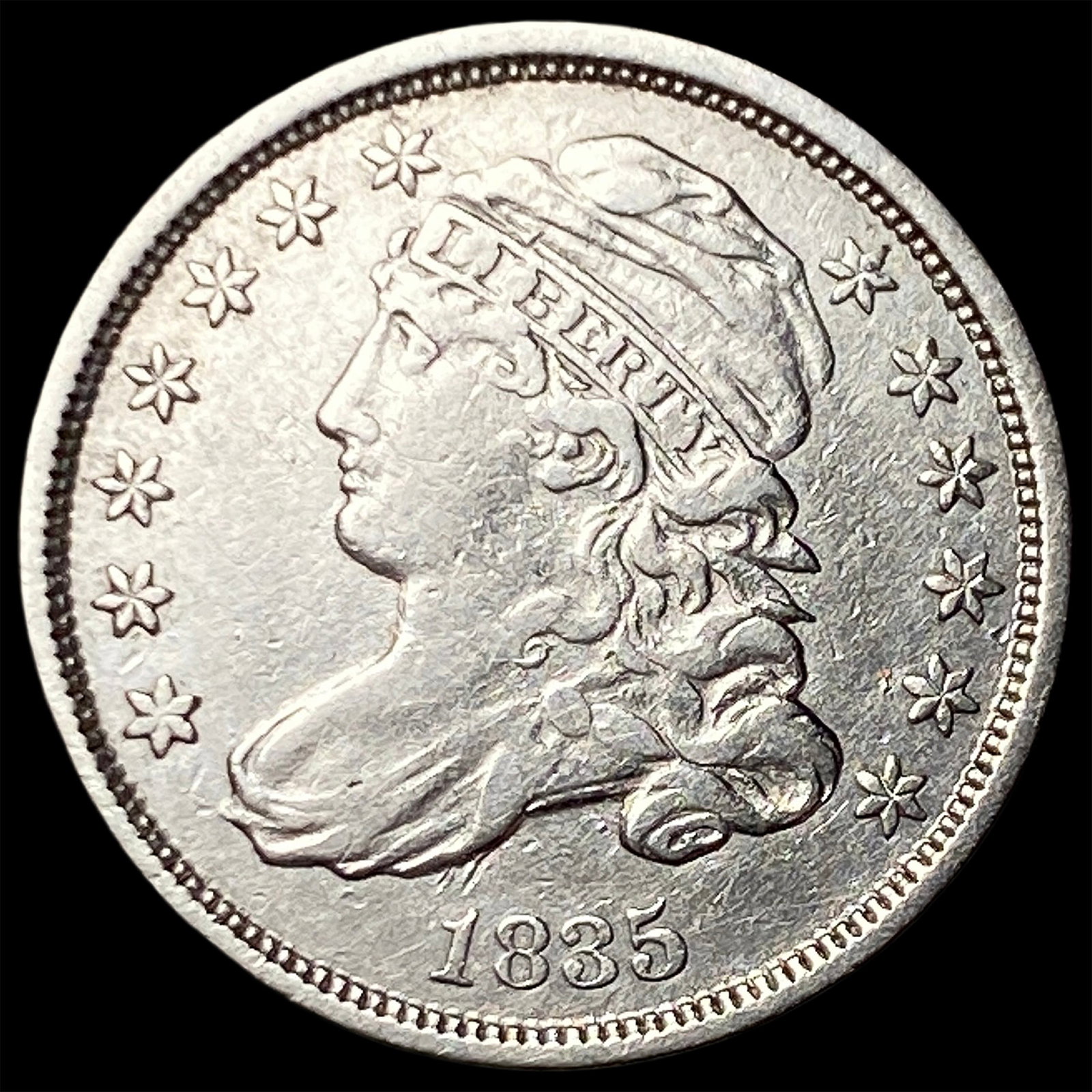 1835 Capped Bust Silver Dime NEARLY UNCIRCULATED: 1835 Capped Bust Silver Dime NEARLY UNCIRCULATED