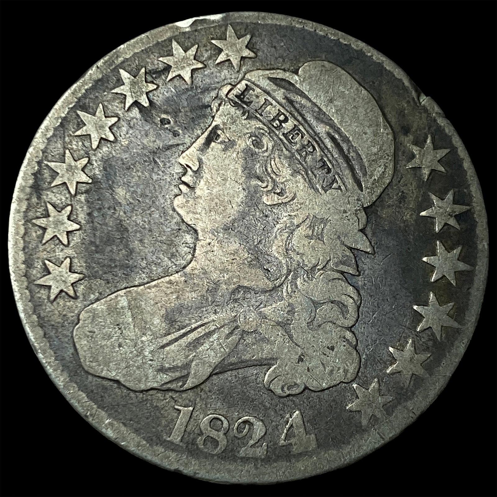 1824 Capped Bust Half Dollar NICELY CIRCULATED (1 of 2)