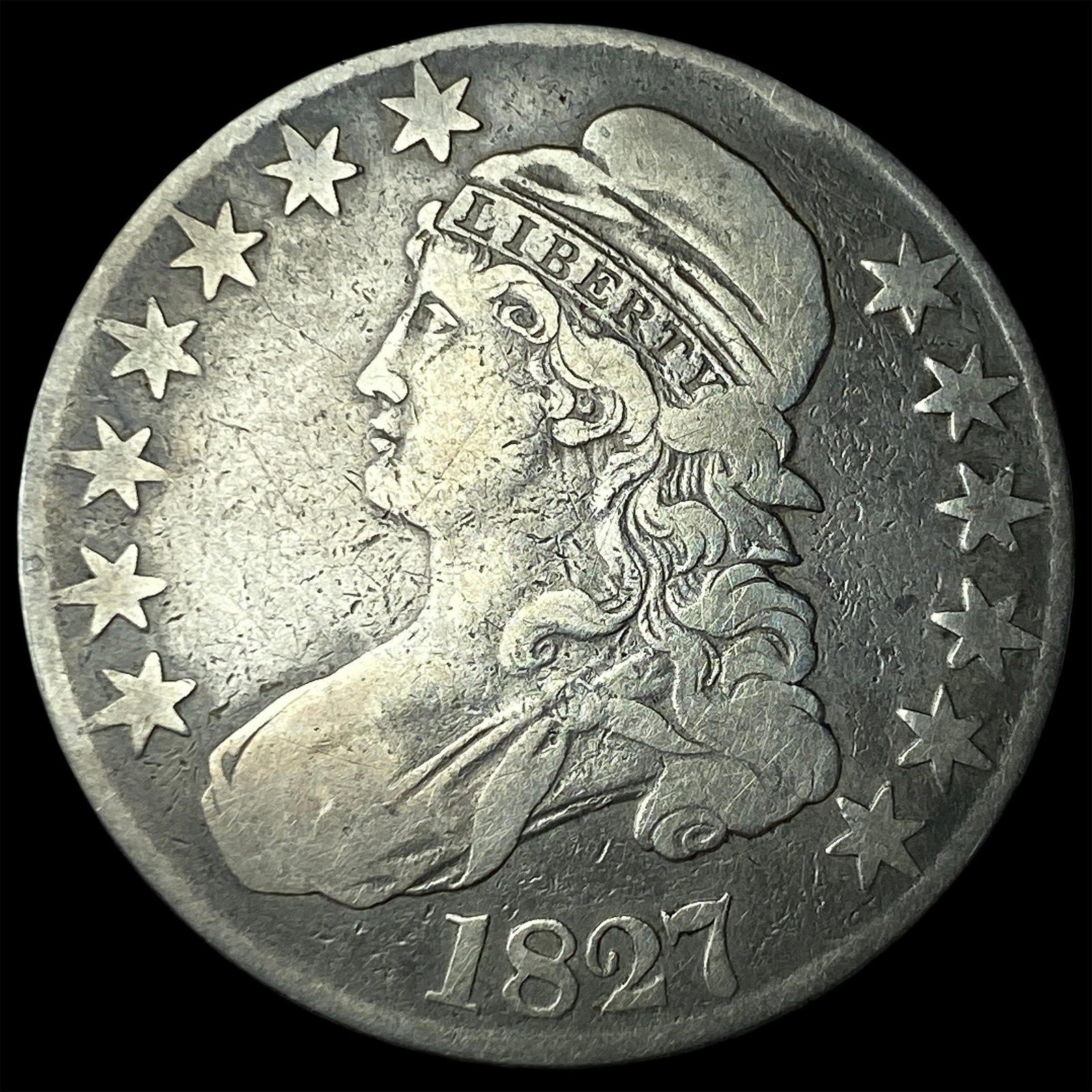 1827 Capped Bust Half Dollar LIGHTLY CIRCULATED (1 of 2)