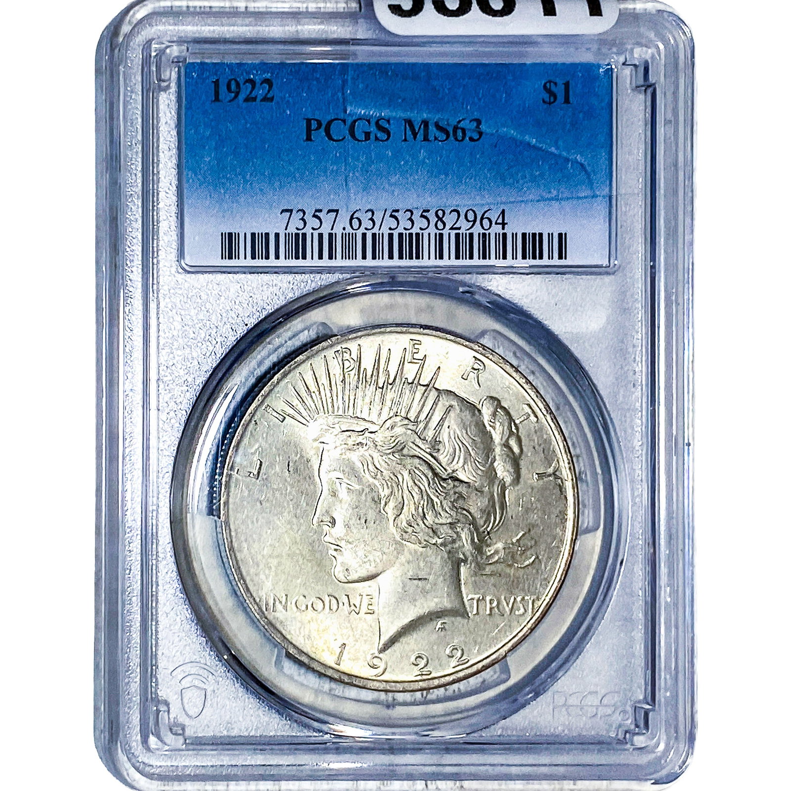 1922 Silver Peace Dollar PCGS MS63: 1922 Silver Peace Dollar PCGS MS63