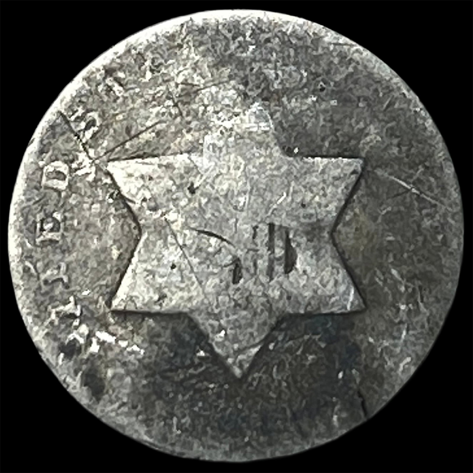 1851 Silver Three-Cent Piece NICELY CIRCULATED: 1851 Silver Three-Cent Piece NICELY CIRCULATED