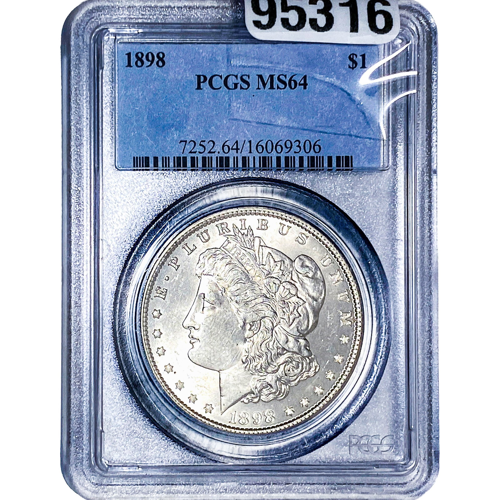 1898 Morgan Silver Dollar PCGS MS64: 1898 Morgan Silver Dollar PCGS MS64