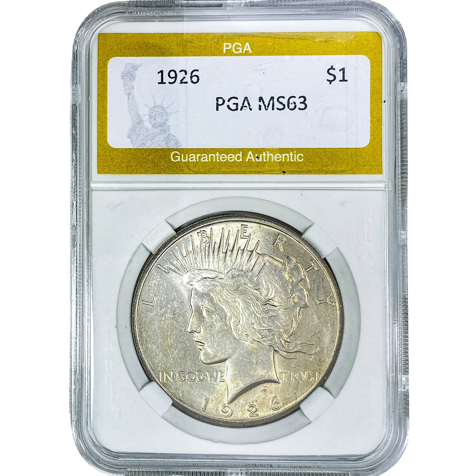 1926 Silver Peace Dollar PGA MS63: 1926 Silver Peace Dollar PGA MS63