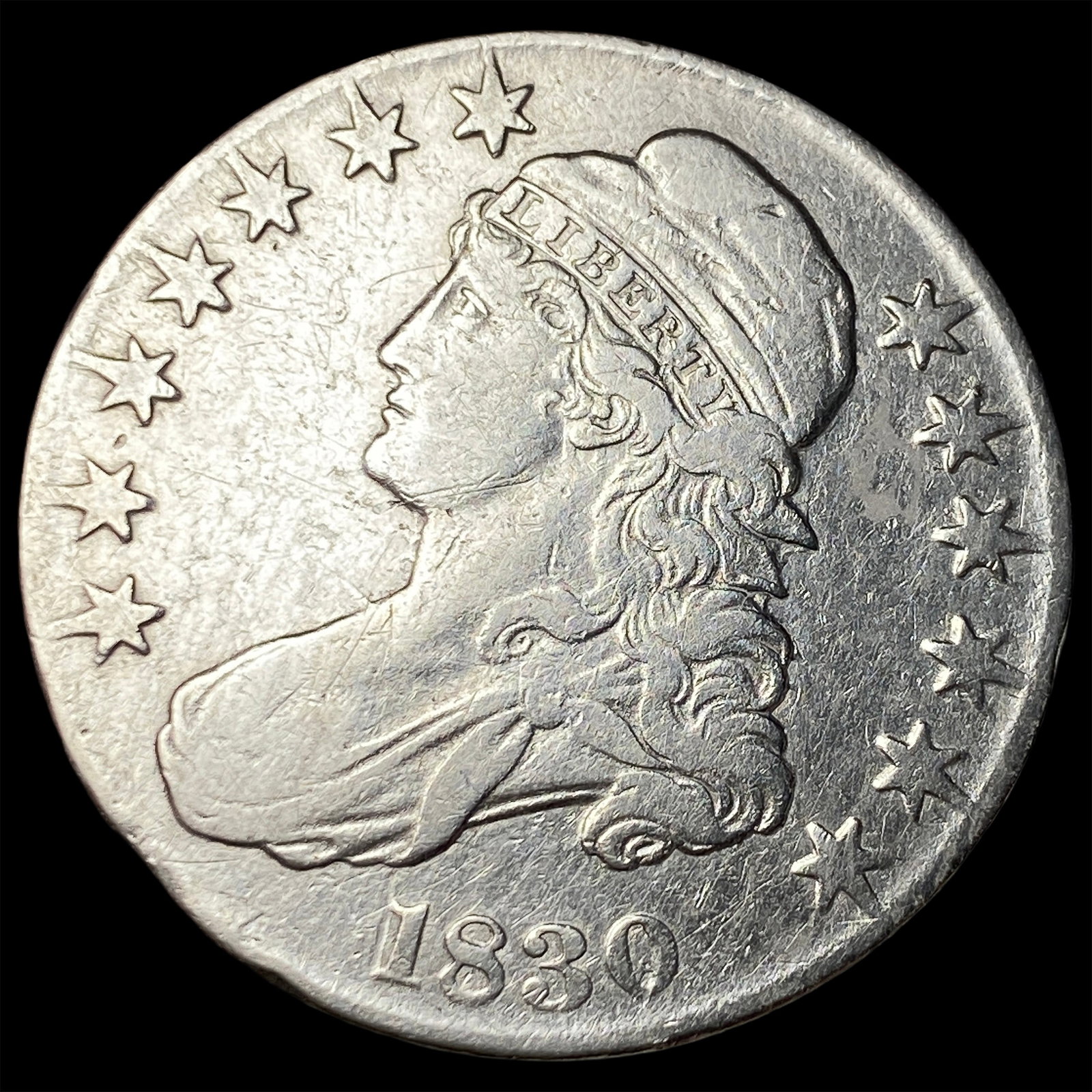1830 Capped Bust Half Dollar NEARLY UNCIRCULATED: 1830 Capped Bust Half Dollar NEARLY UNCIRCULATED