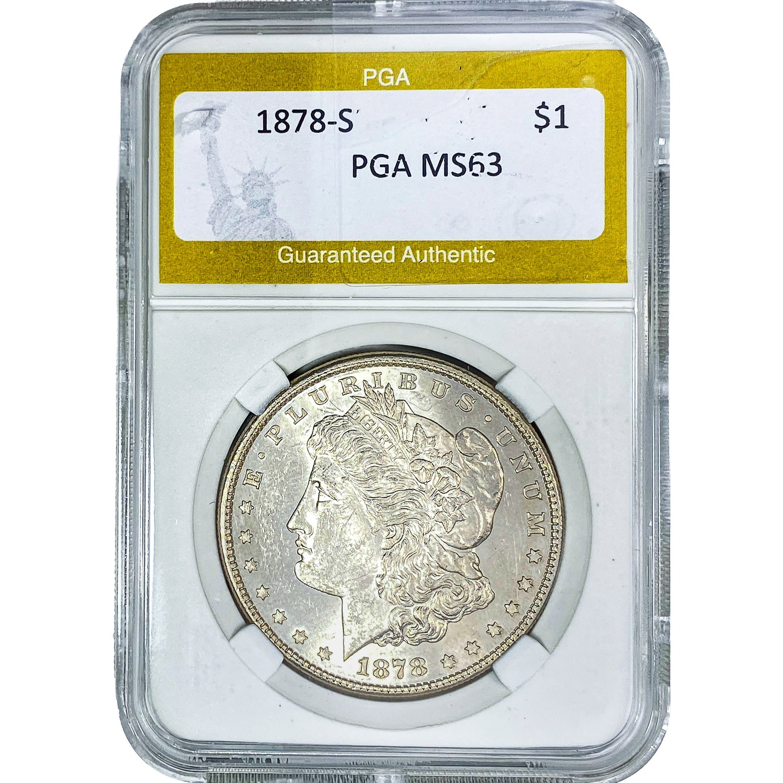 1878-S Morgan Silver Dollar PGA MS63: 1878-S Morgan Silver Dollar PGA MS63