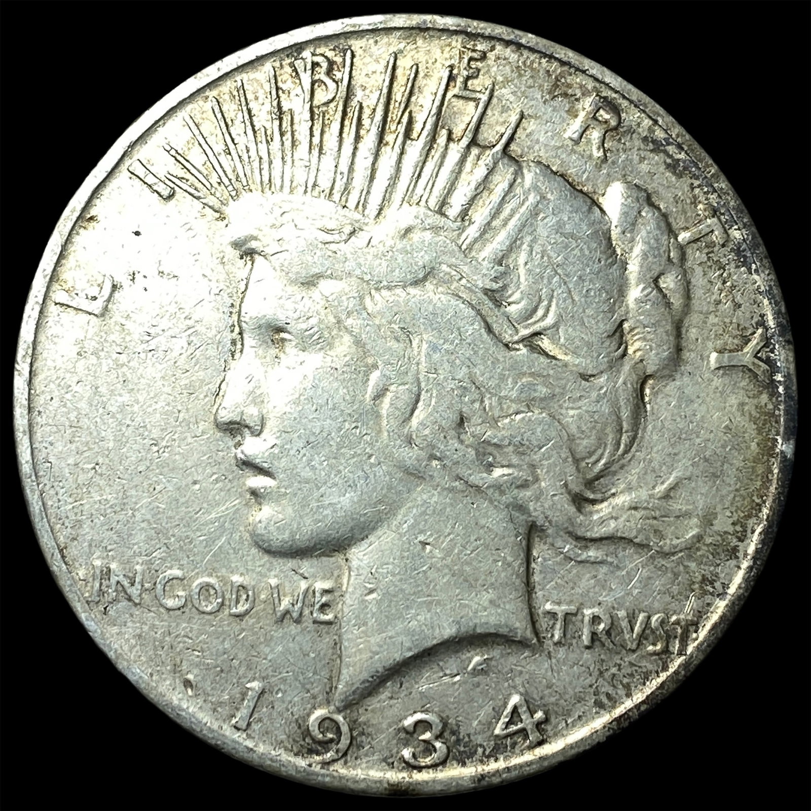 1934-S Peace Silver Dollar NEARLY UNCIRCULATED: 1934-S Peace Silver Dollar NEARLY UNCIRCULATED