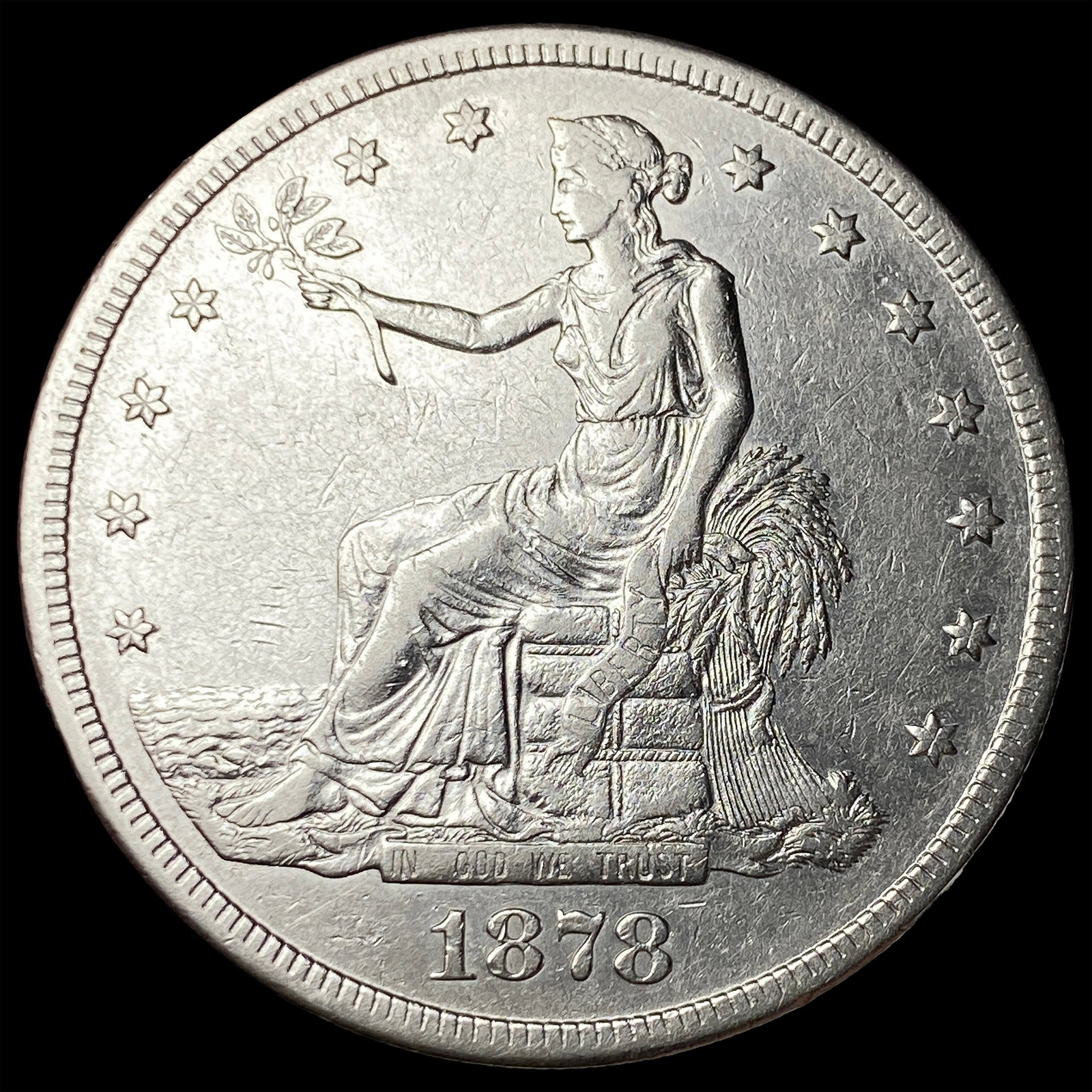 1878-S Silver Trade Dollar NEARLY UNCIRCULATED: 1878-S Silver Trade Dollar NEARLY UNCIRCULATED
