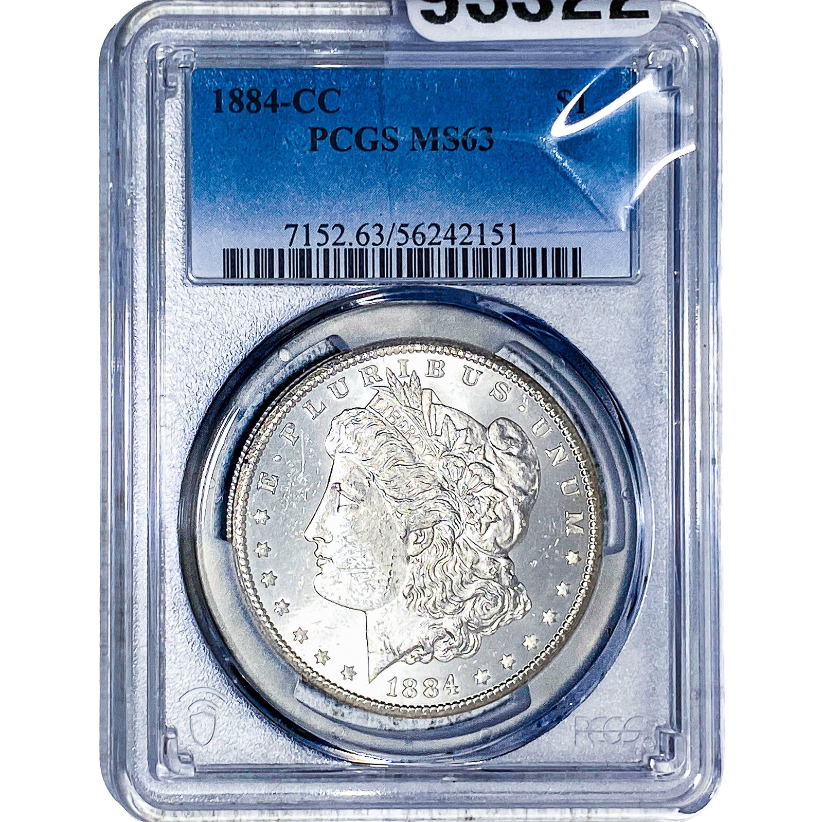 1884-CC Morgan Silver Dollar PCGS MS63: 1884-CC Morgan Silver Dollar PCGS MS63