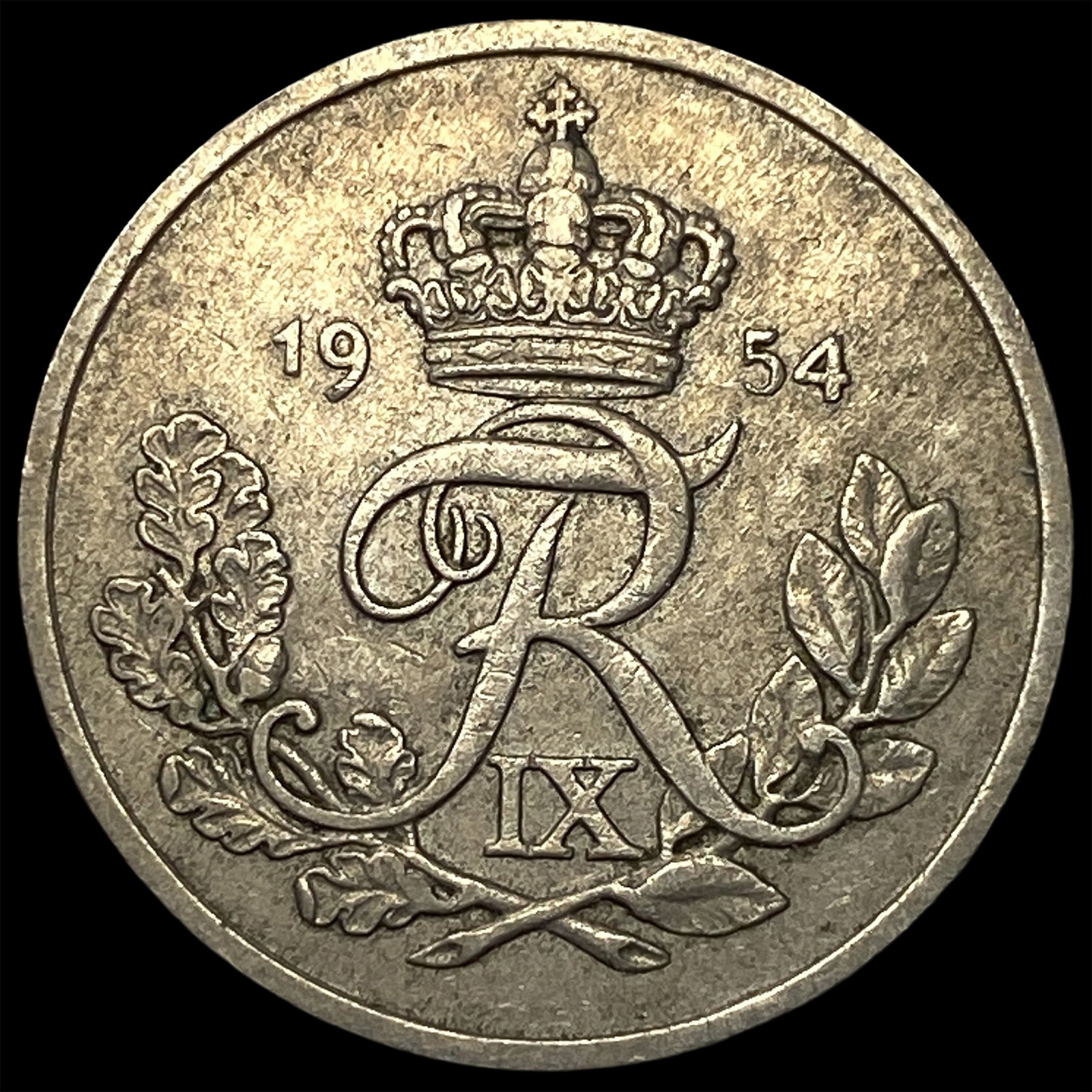 1954 Denamrk Copper Nickel 25 Ore: 1954 Denamrk Copper Nickel 25 Ore