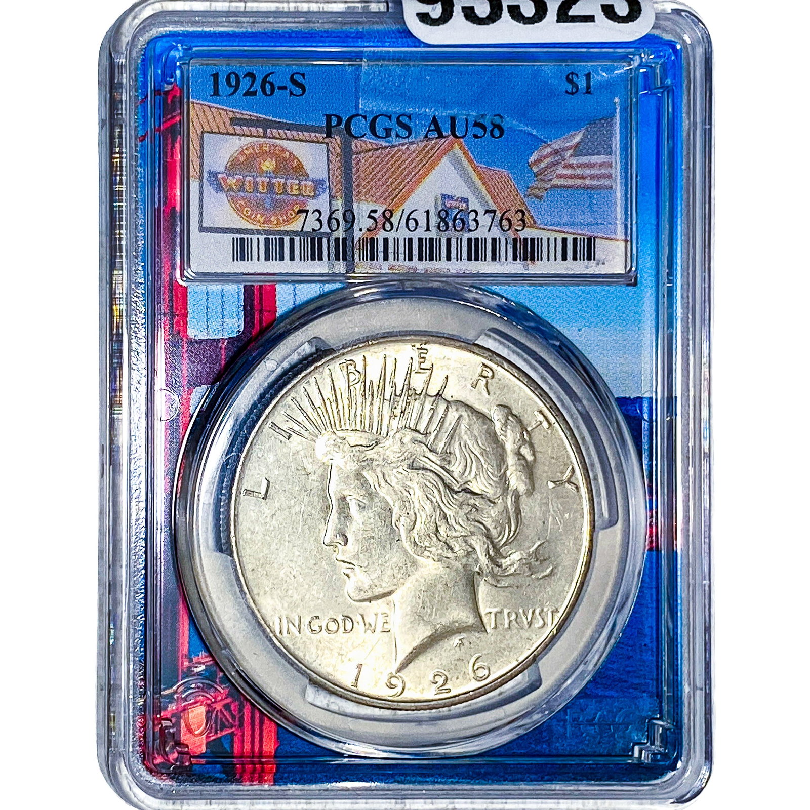 1926-S Silver Peace Dollar PCGS AU58: 1926-S Silver Peace Dollar PCGS AU58